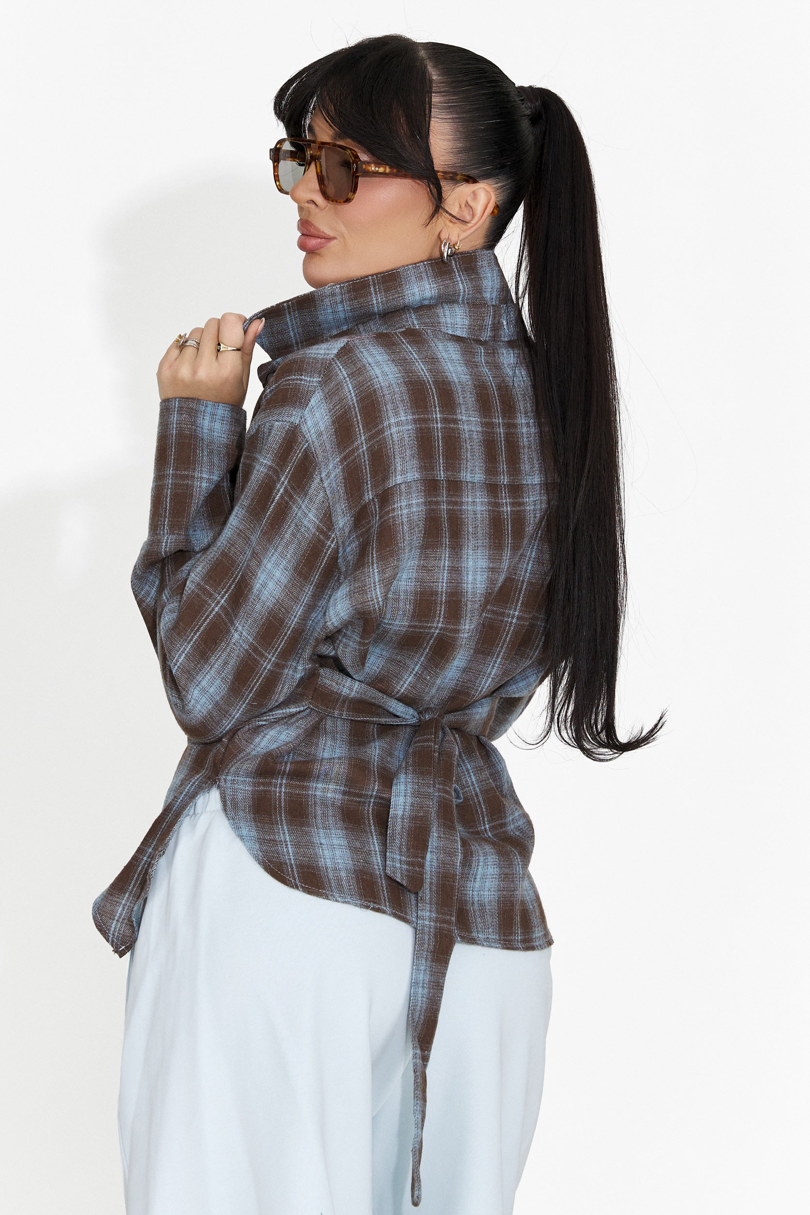 Blå avslappnad damblus Laurina Bogas