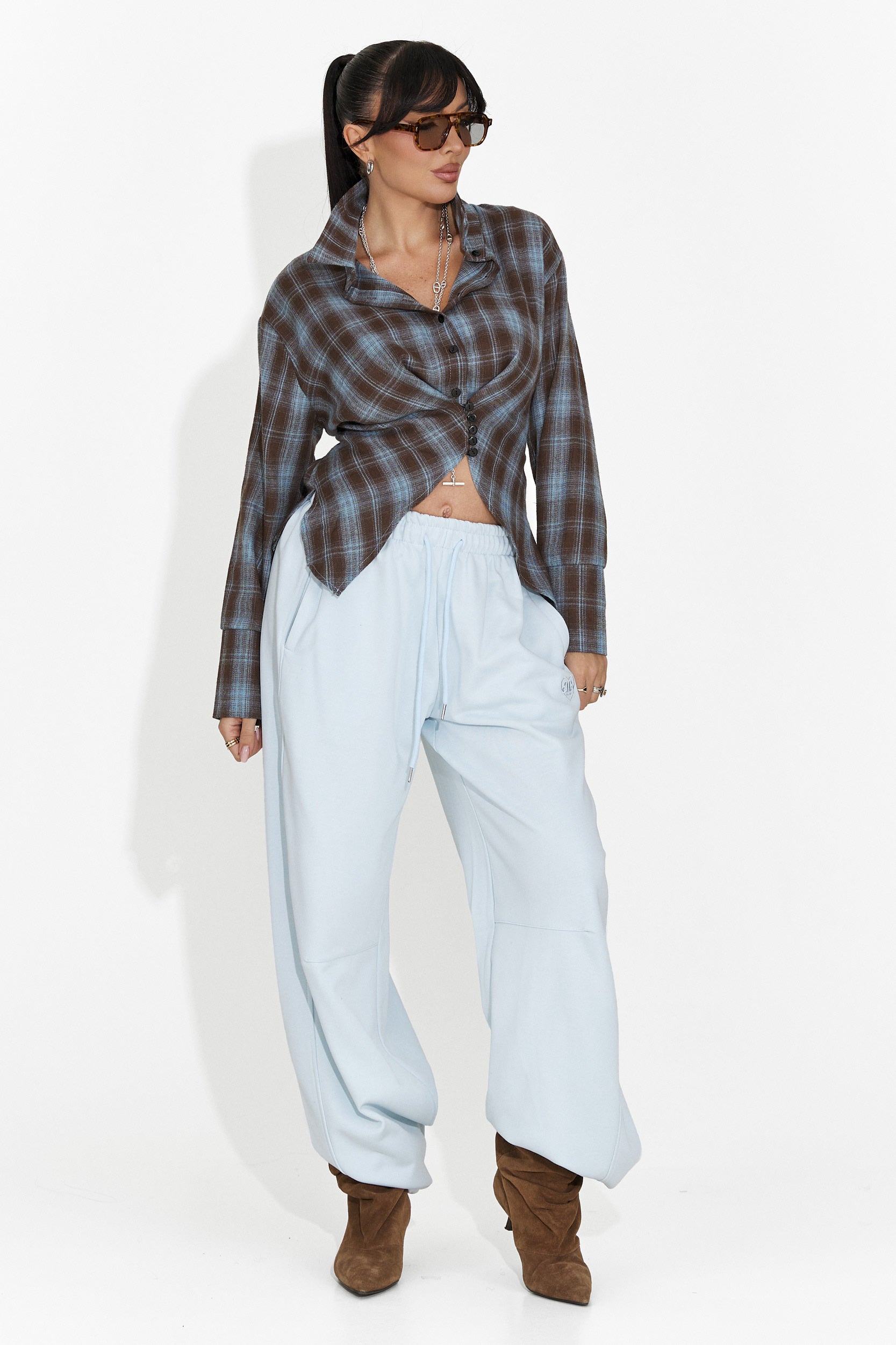 Blå avslappnad damblus Laurina Bogas