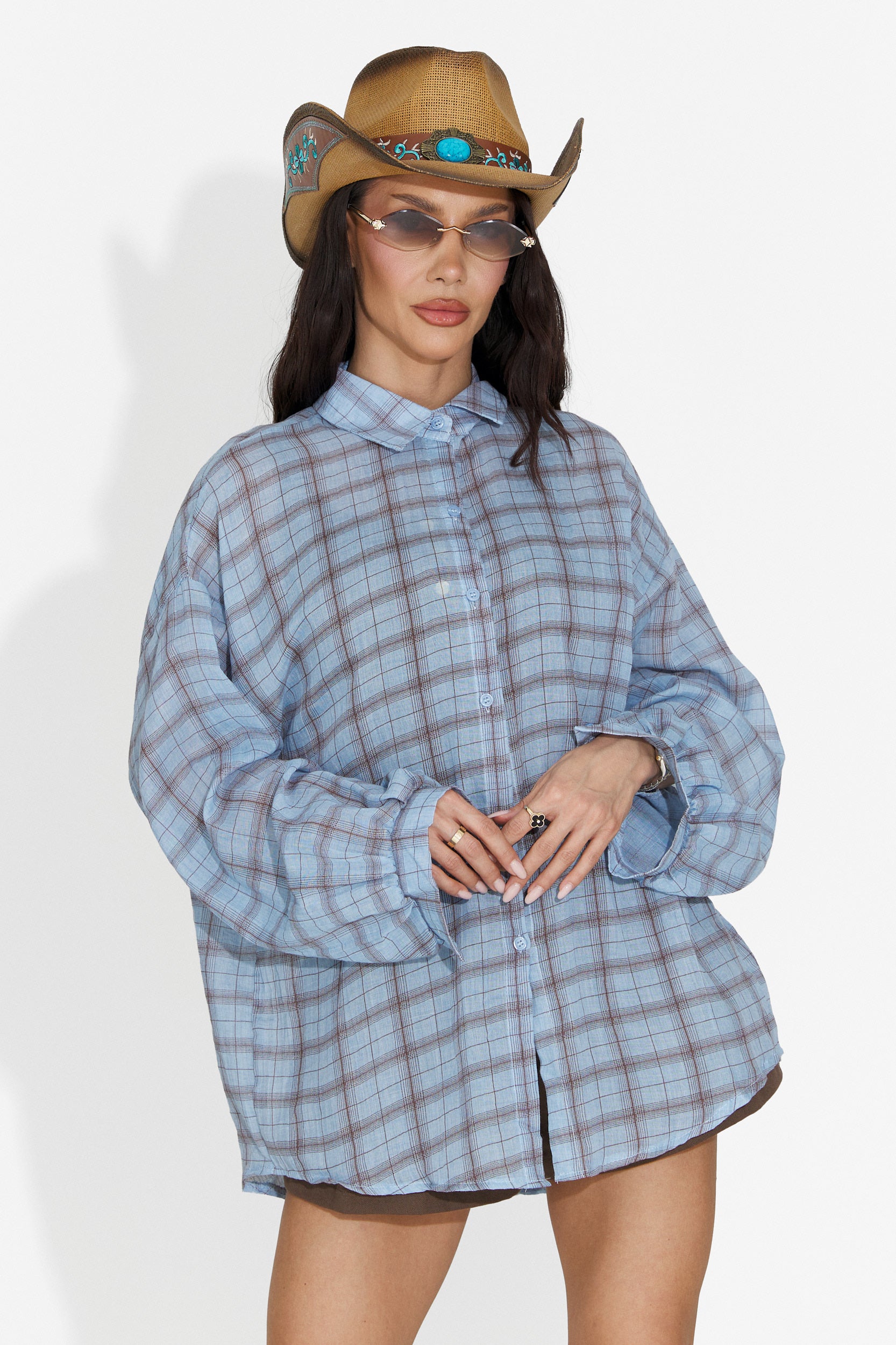 Camasa dama casual bleu Vanga Bogas