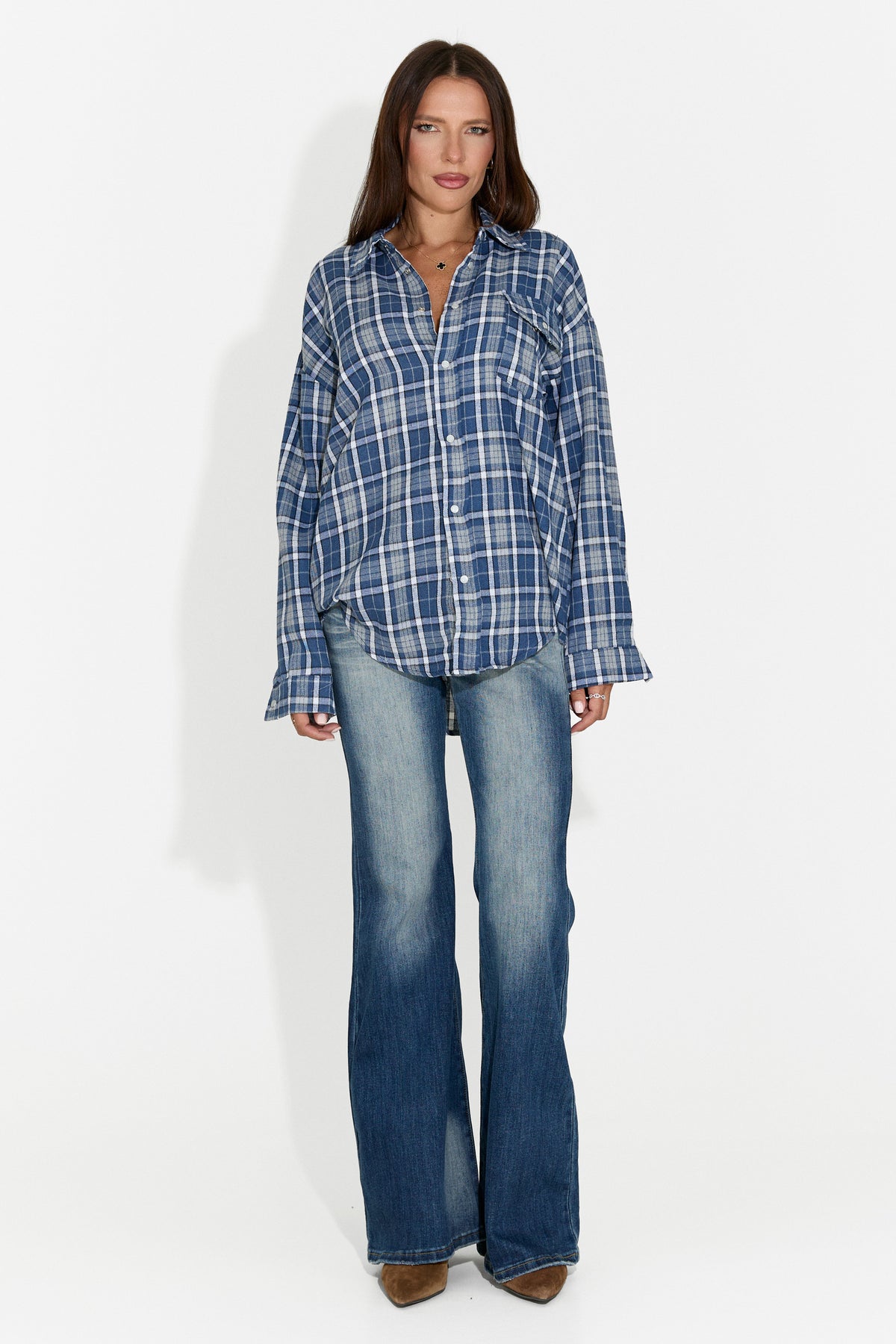 Women's casual navy blue shirt Importas Bogas