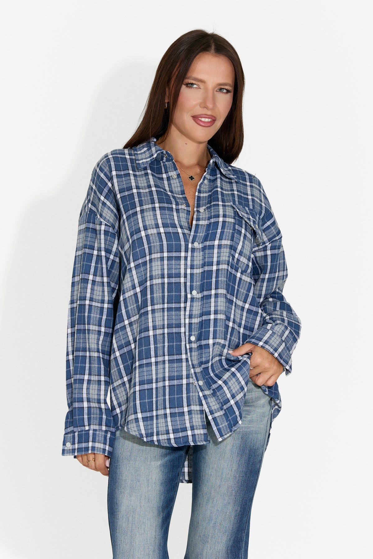 Women's casual navy blue shirt Importas Bogas