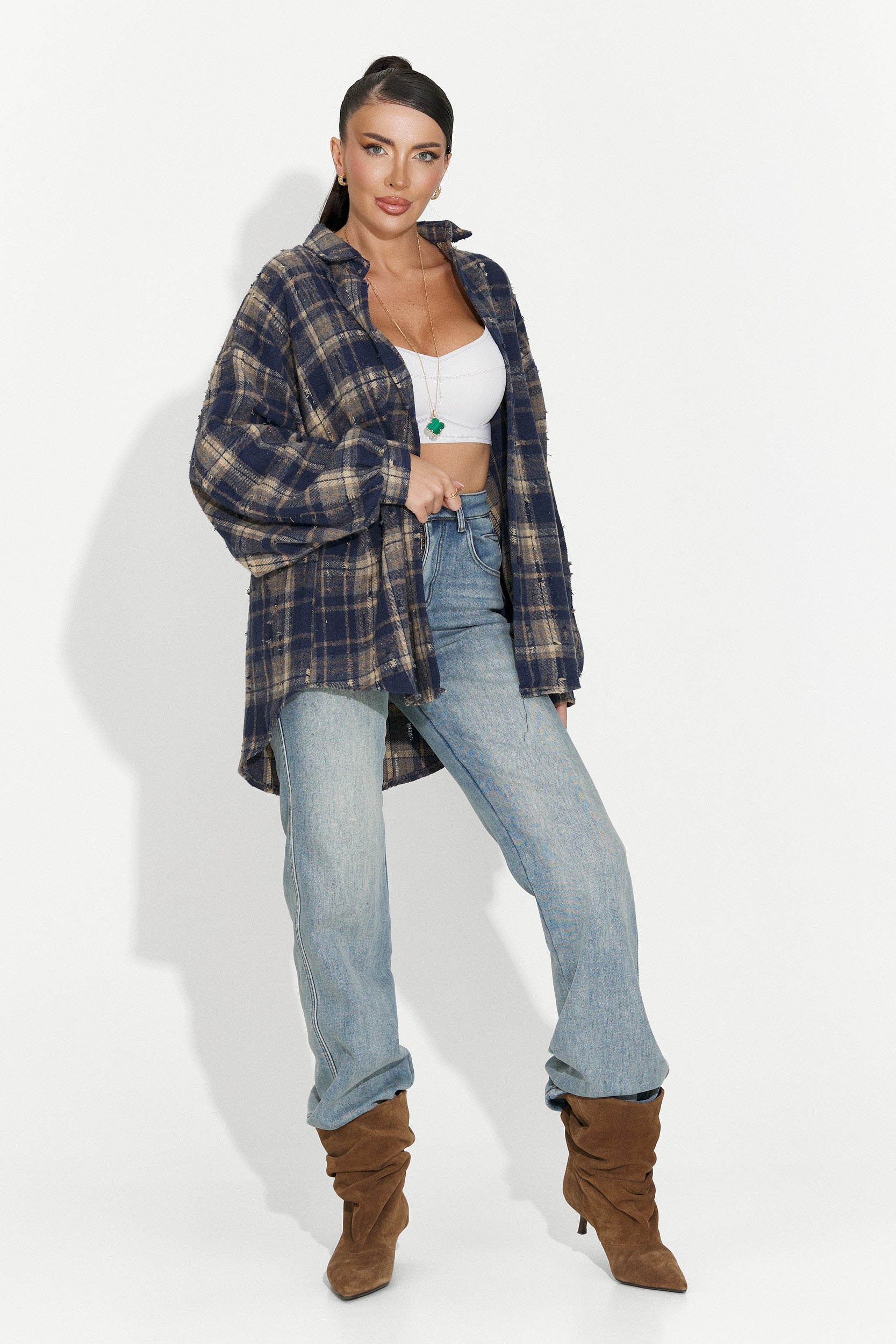 Damenhemd casual dunkelblau Jasara Bogas