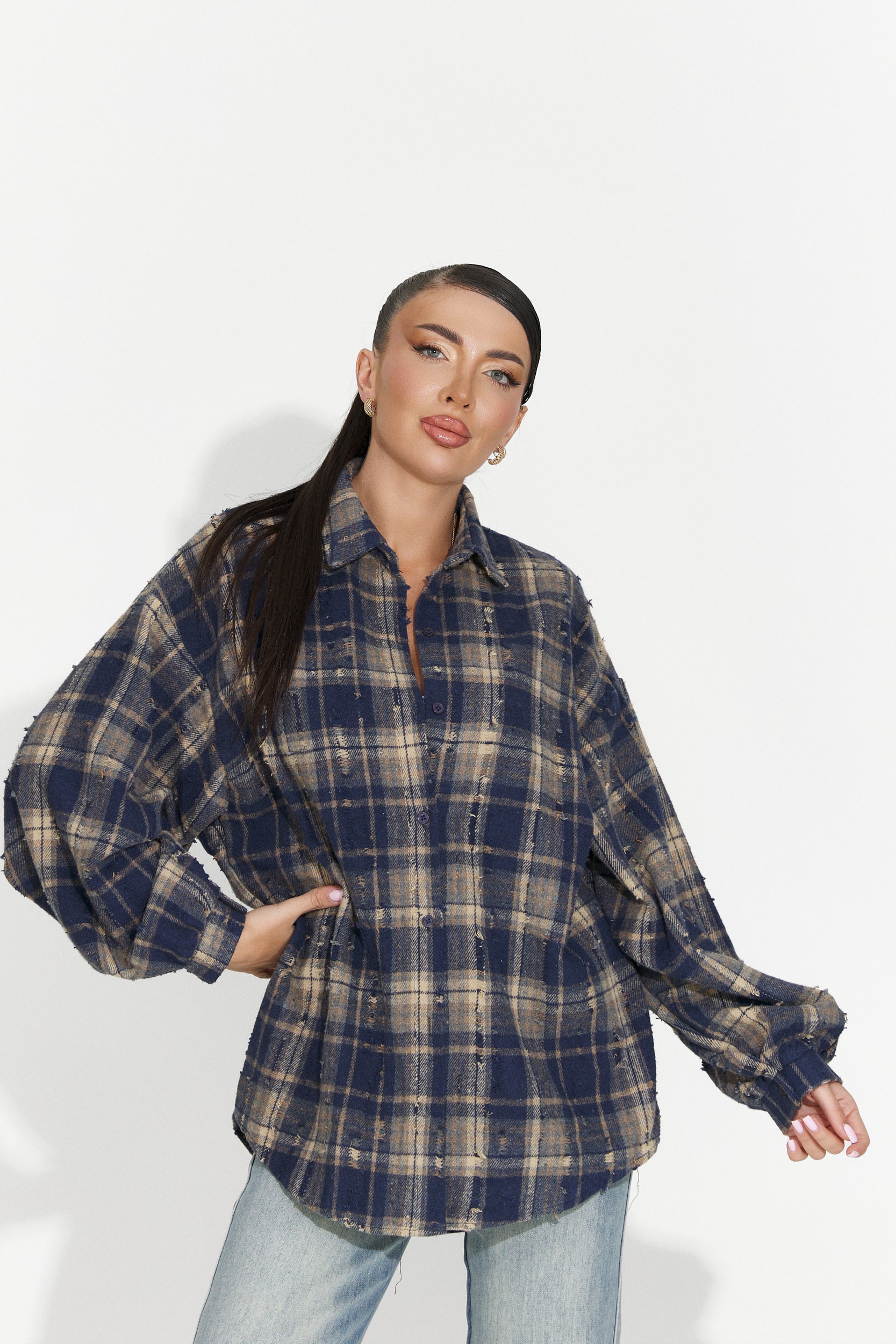 Damenhemd casual dunkelblau Jasara Bogas