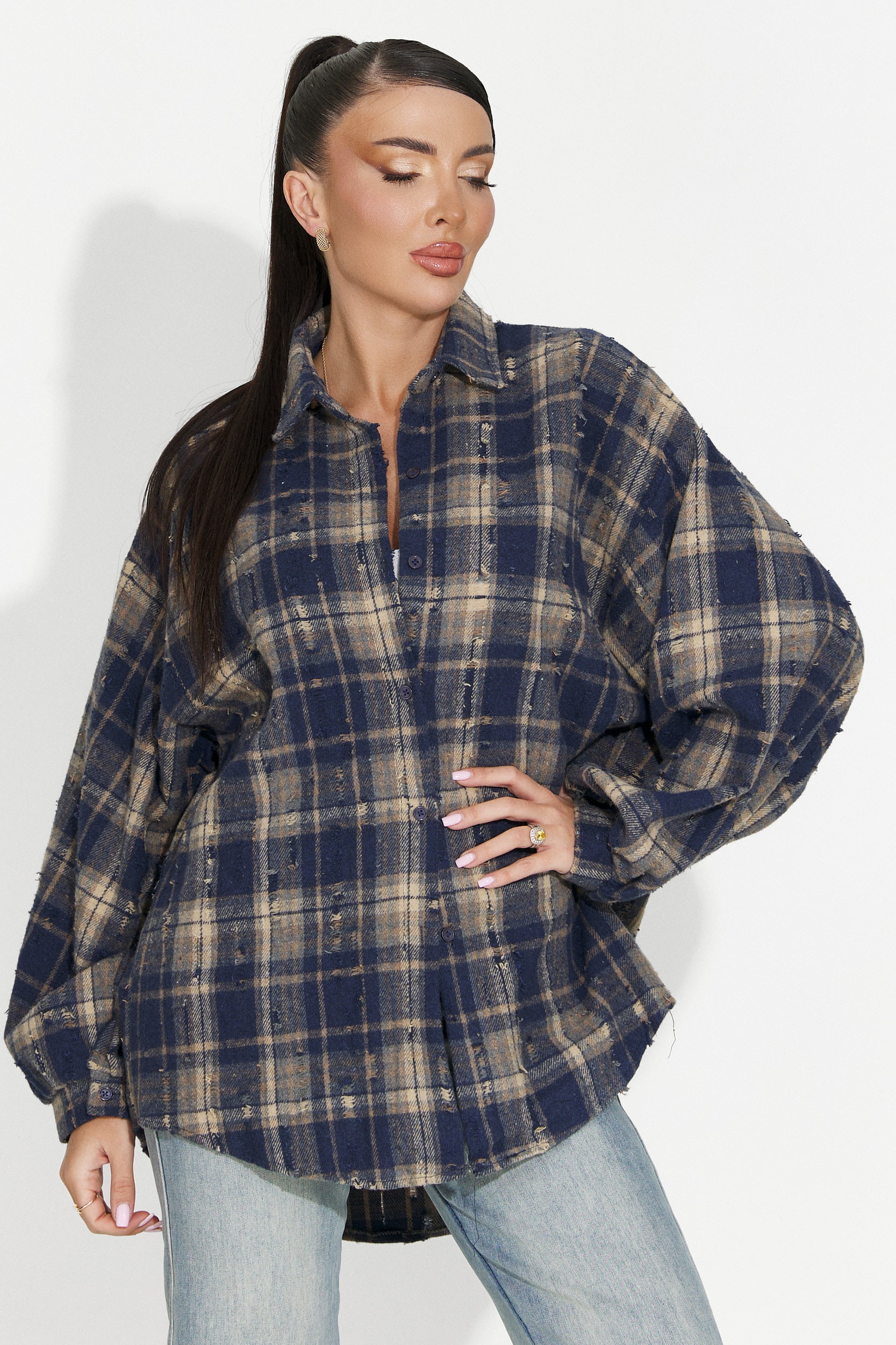 Damenhemd casual dunkelblau Jasara Bogas