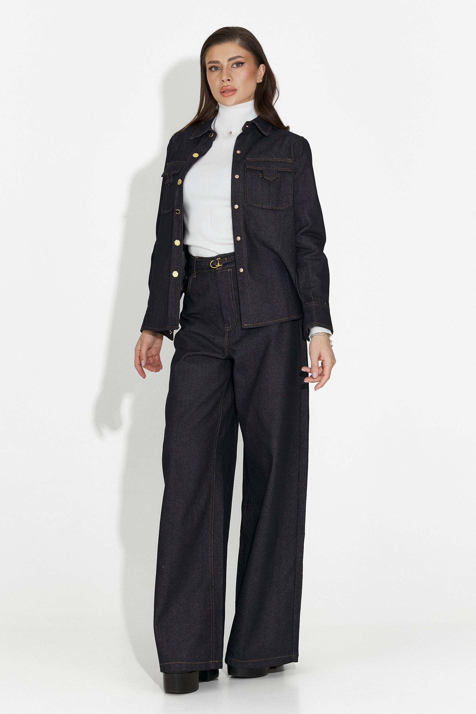 Koszula damska casual granatowa Melena Bogas