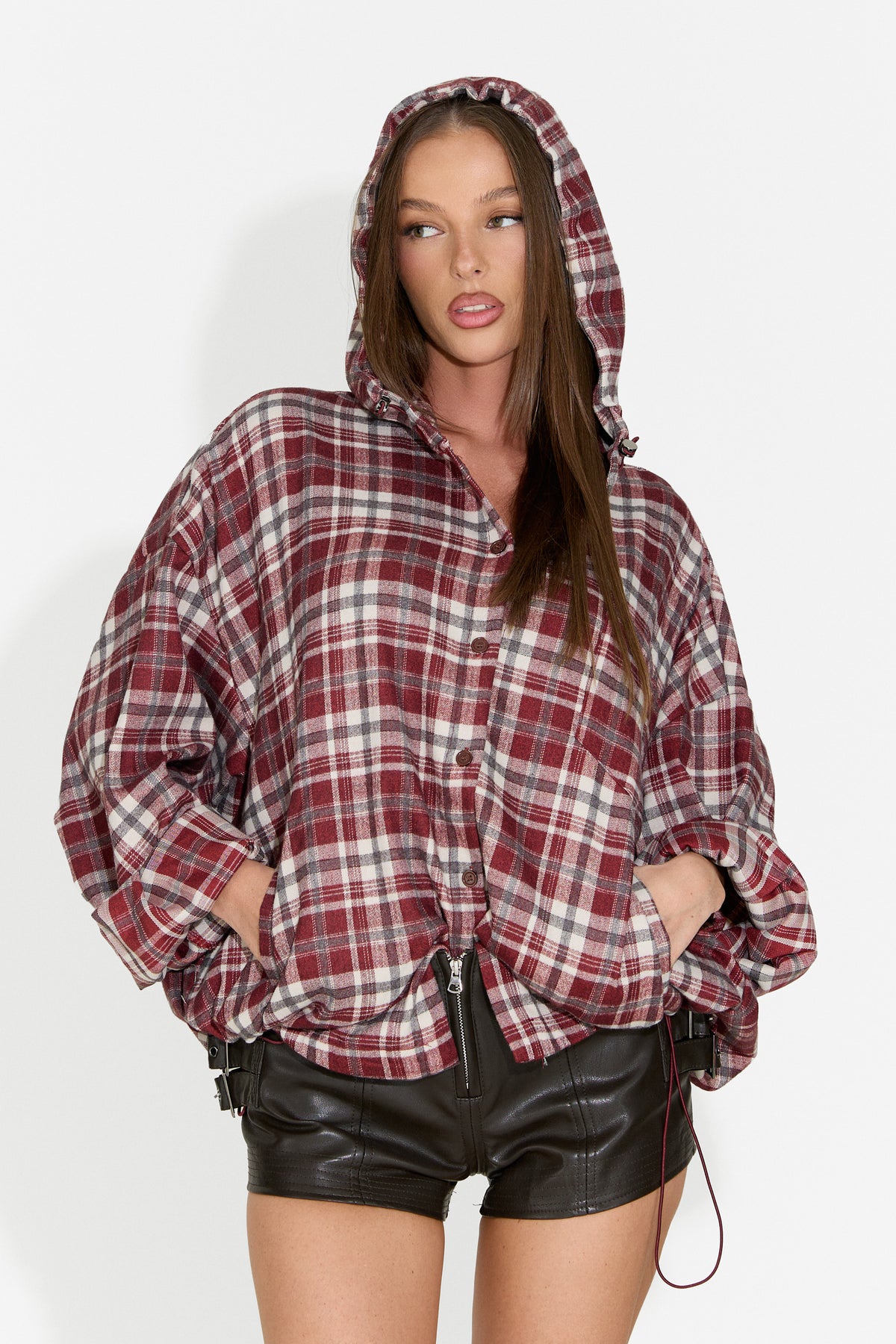 Camisa de mujer casual burdeos Drepina Bogas