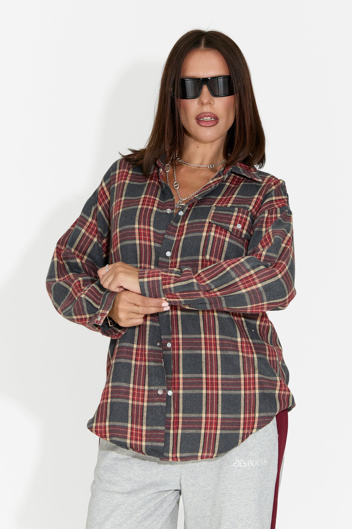 Chemise décontractée bordeaux pour femme Importas Bogas