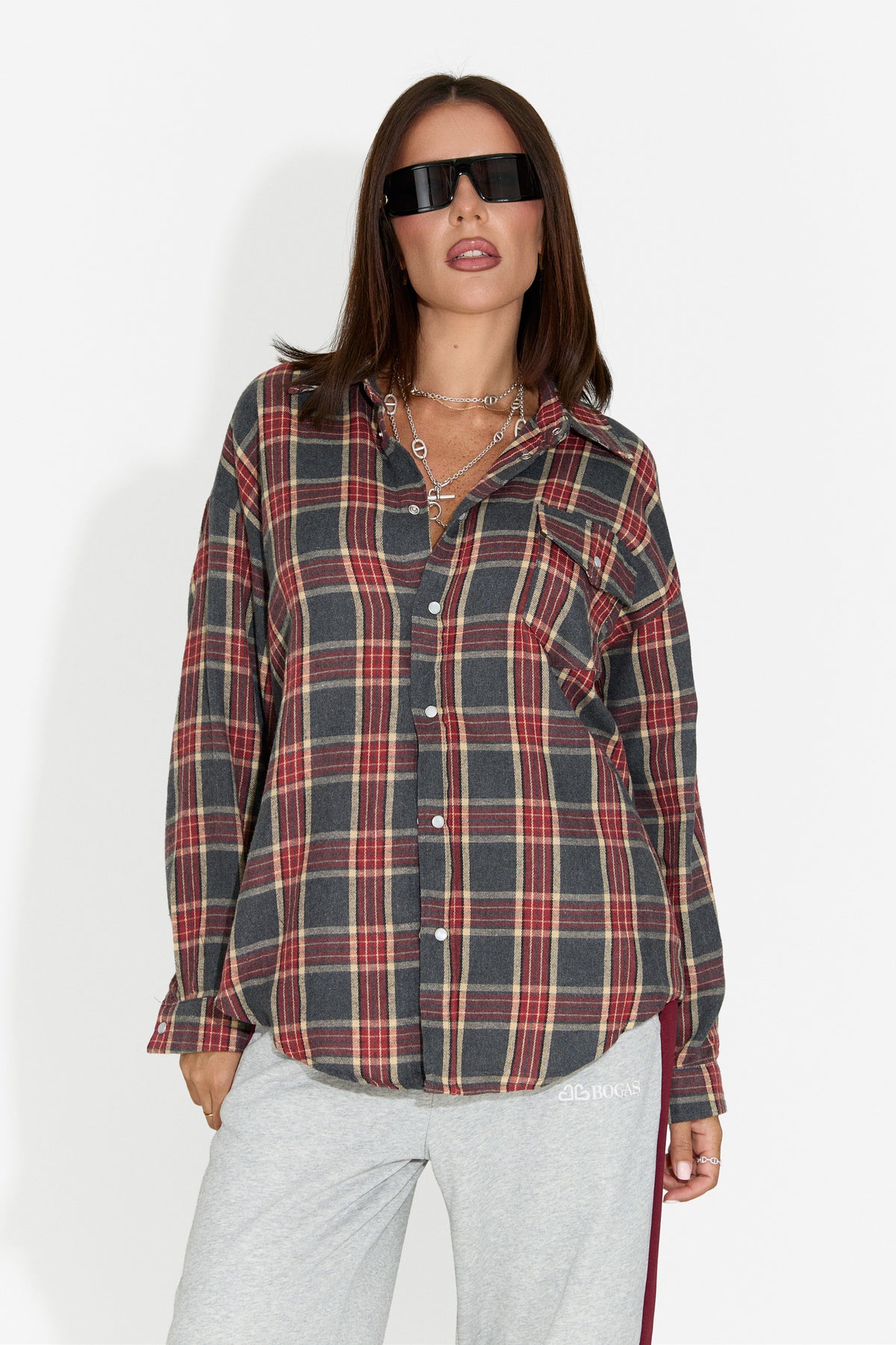 Women's casual burgundy shirt Importas Bogas