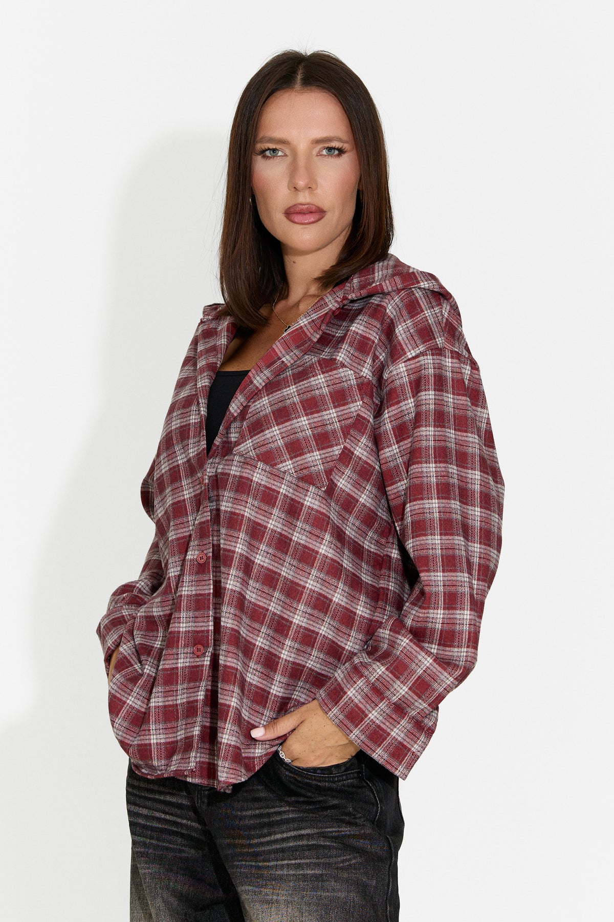 Ženska casual košulja bordo Venrita Bogas
