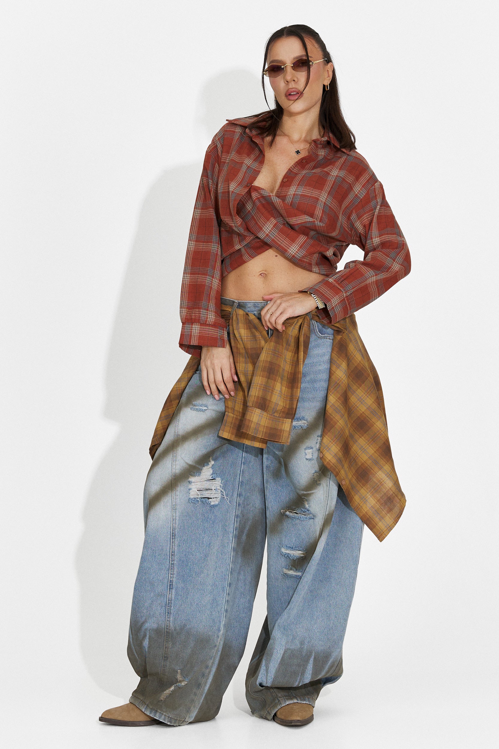 Neformálna tehlová červená ženská košeľa Barcely Bogas