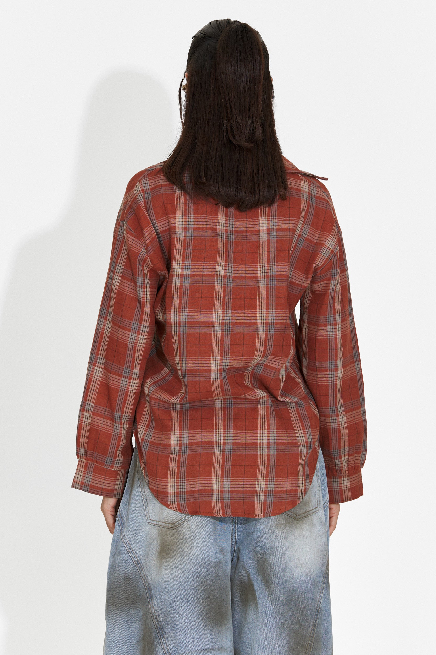 Neformálna tehlová červená ženská košeľa Barcely Bogas