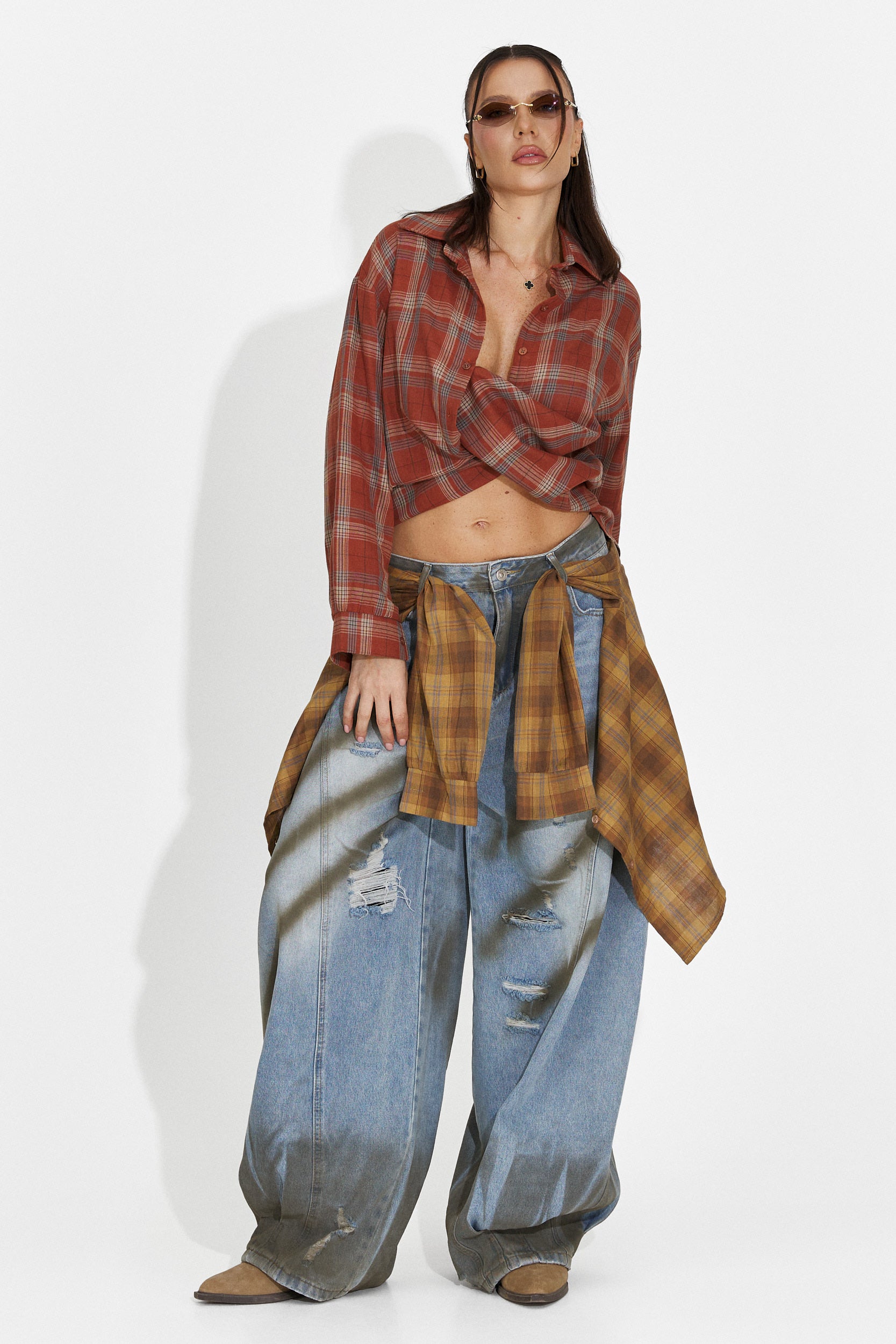 Neformálna tehlová červená ženská košeľa Barcely Bogas