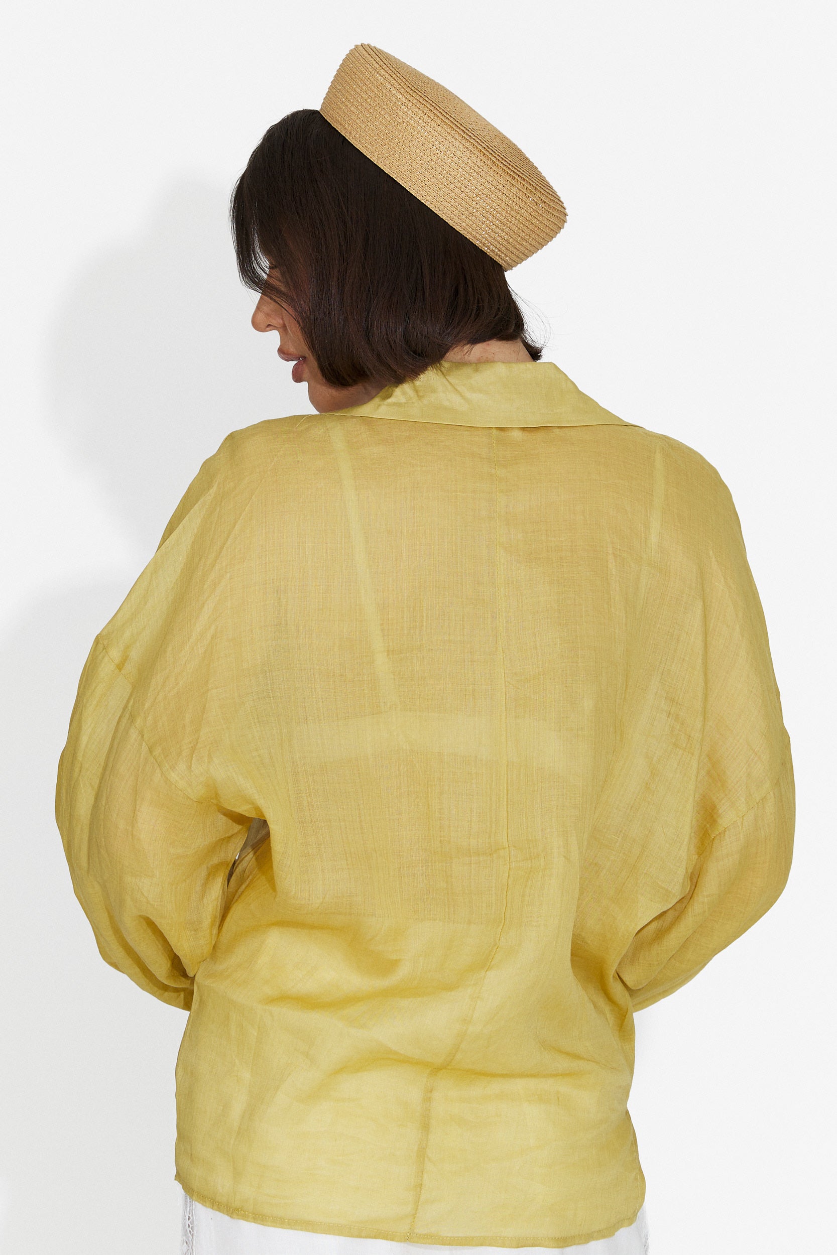 Hibiscus Bogas Casual Yellow Women's Shirt