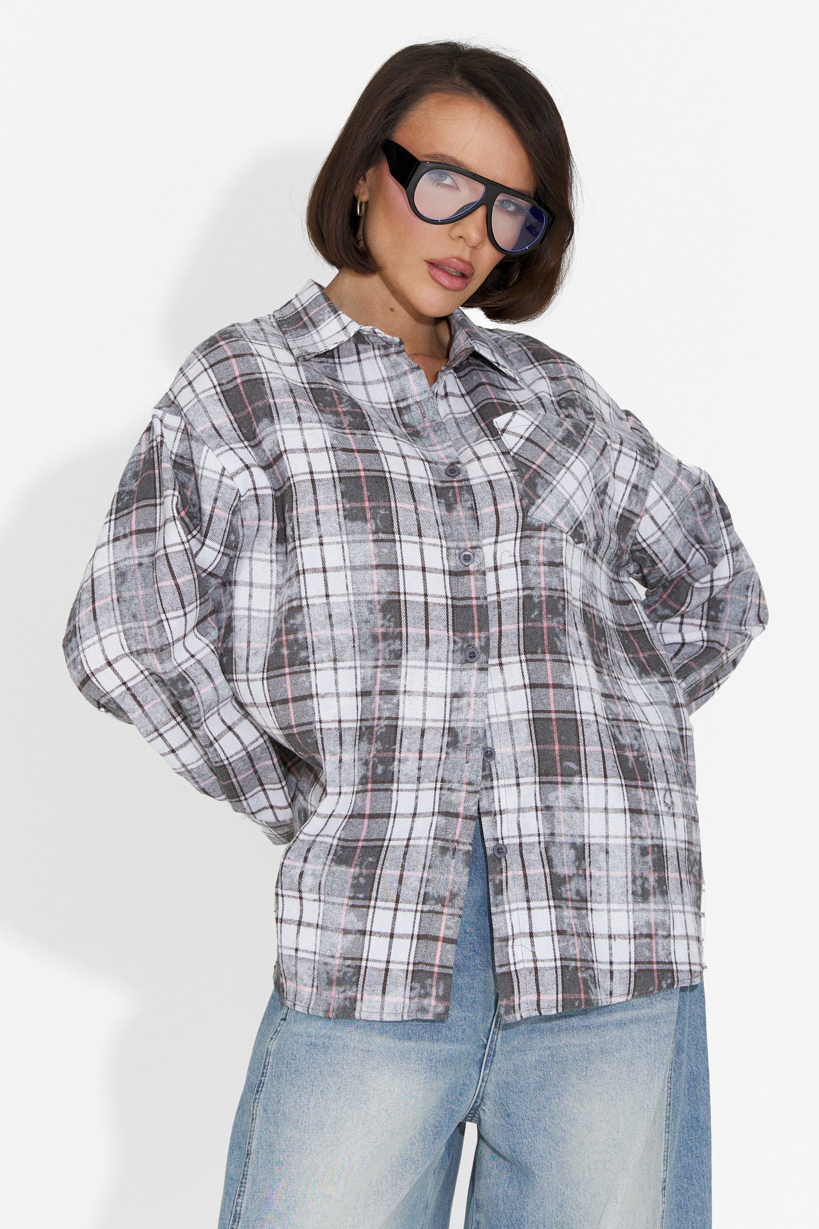 Adelyma Bogas Casual Grey Ladies Shirt