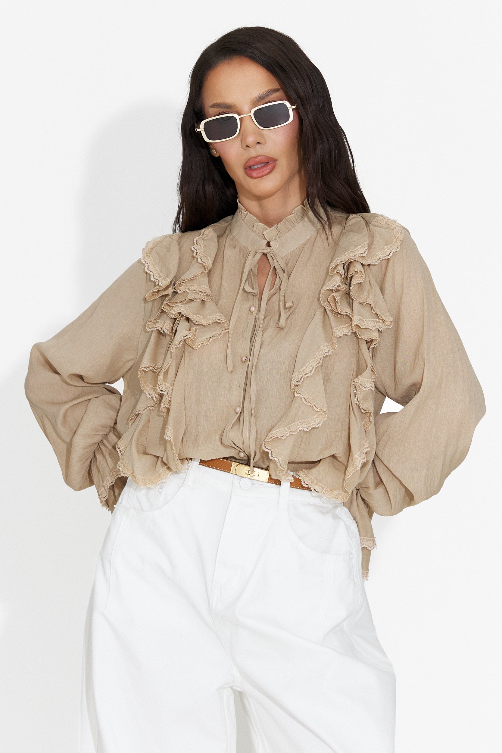 Alcadia Bogas Casual Brown Ladies Shirt
