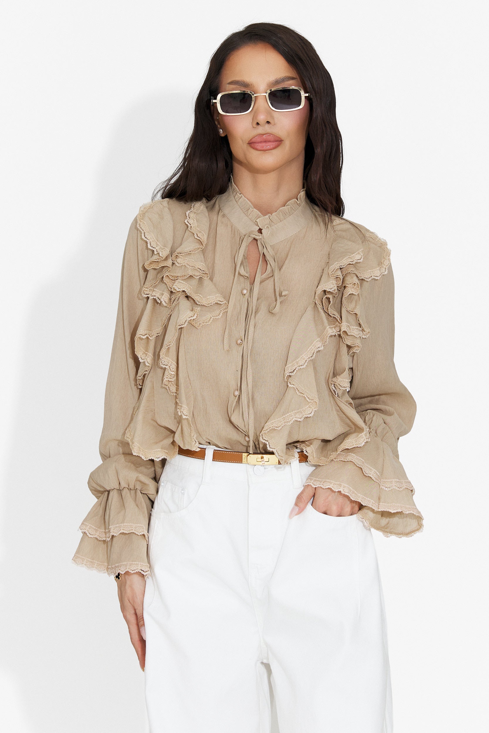 Alcadia Bogas Casual Brown Ladies Shirt
