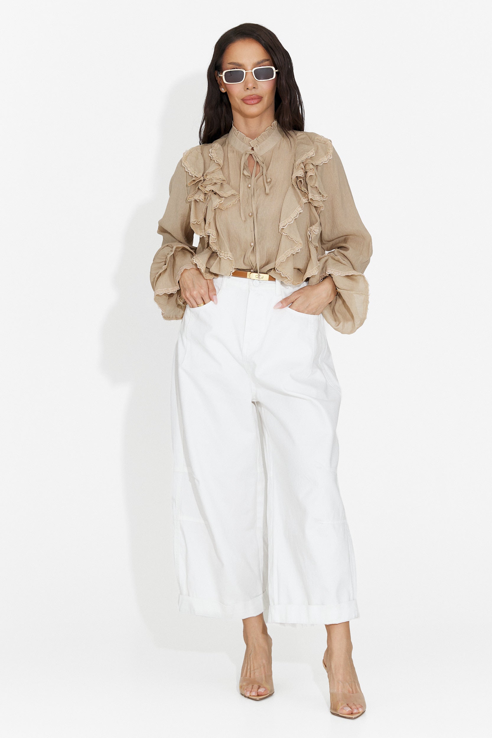 Alcadia Bogas Casual Brown Ladies Shirt