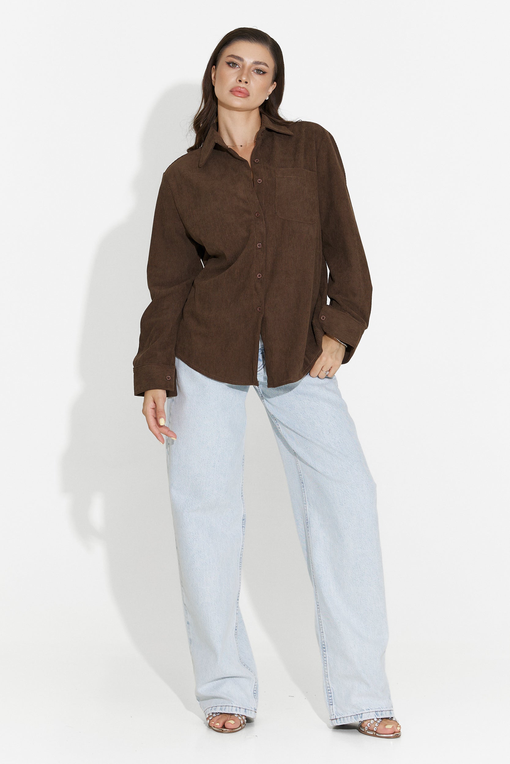 Deliora Bogas Casual Brown Women's Shirt
