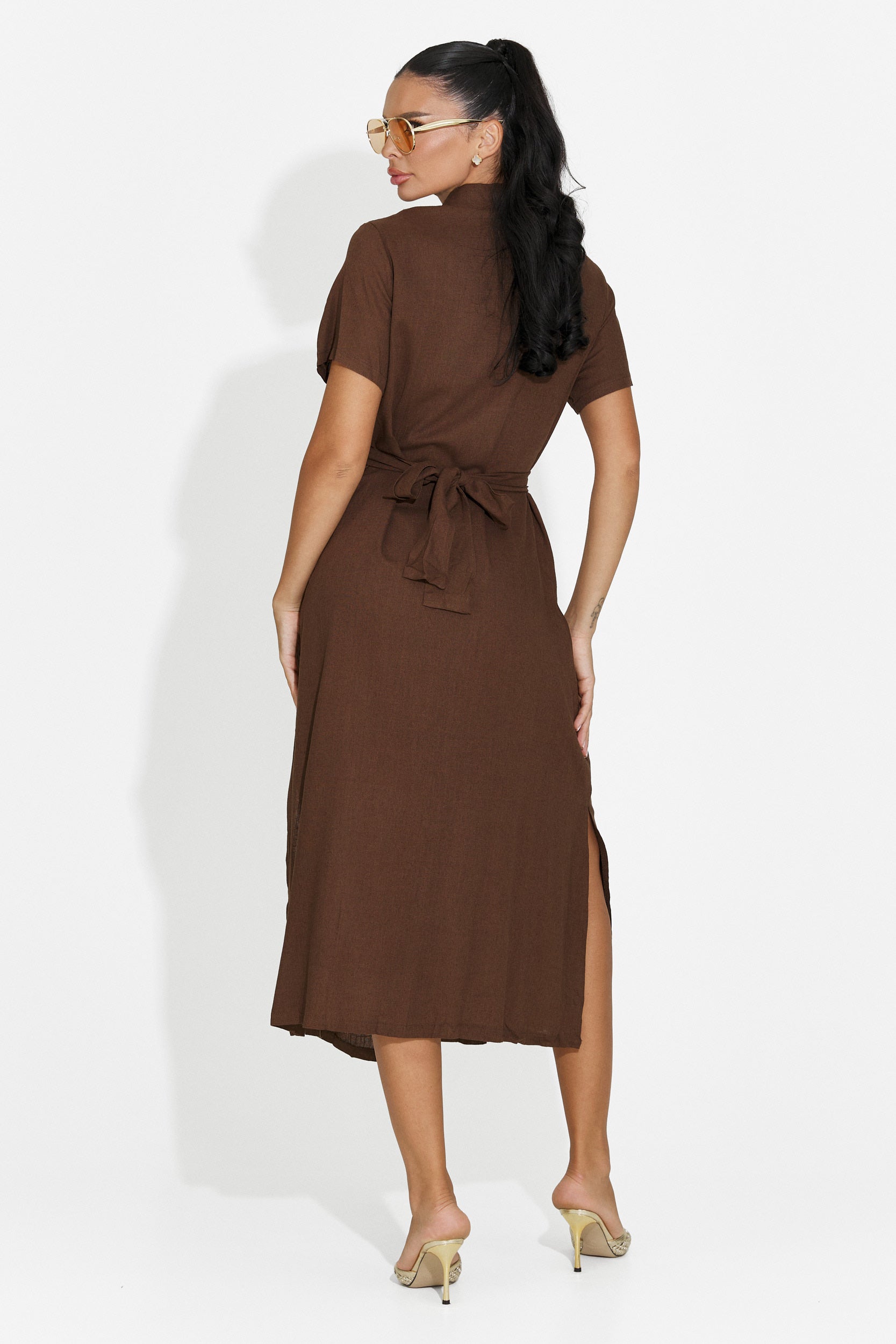 Brown casual women's shirt Genoma Bogas
