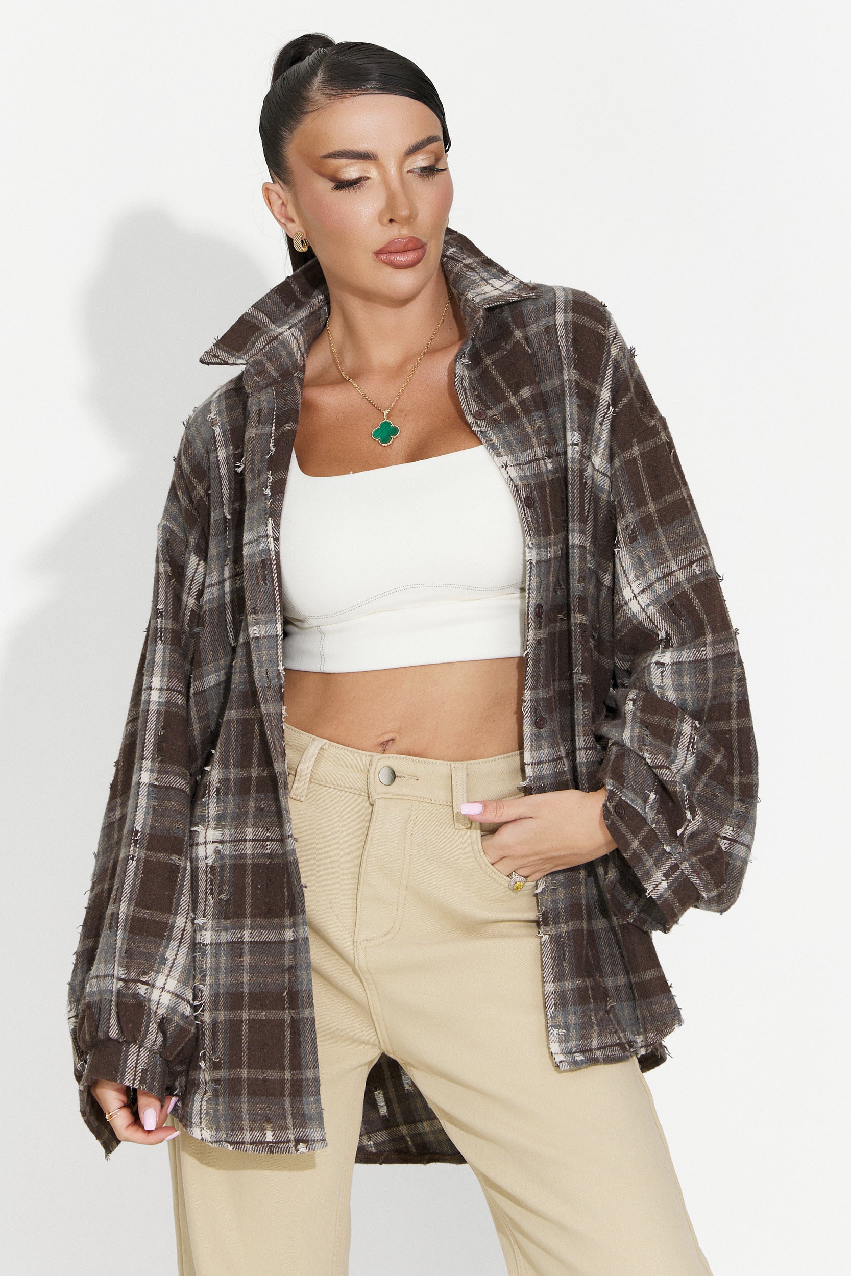 Women's casual brown shirt Jasara Bogas