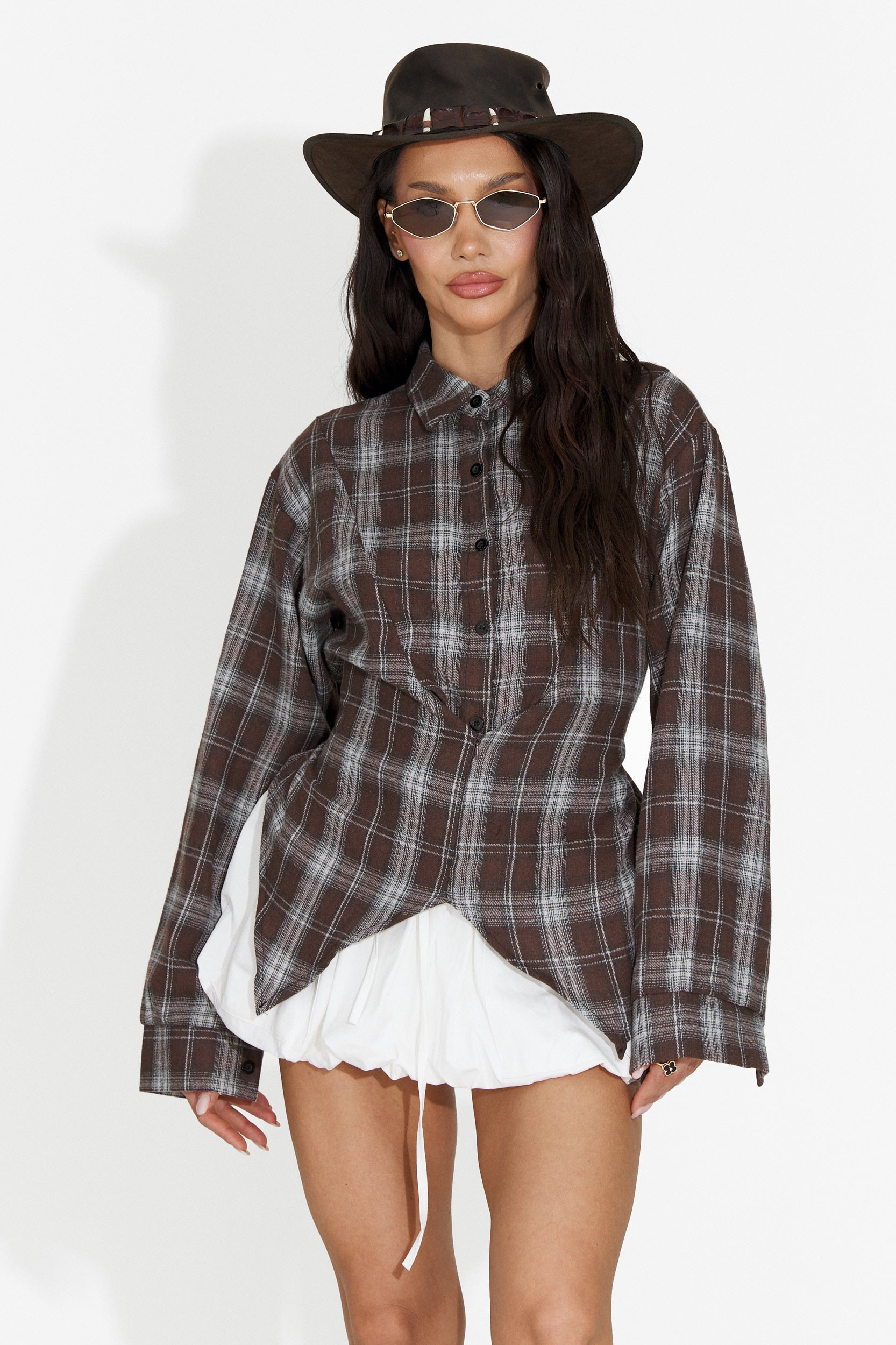 Casual brown women's shirt Tamalia Bogas