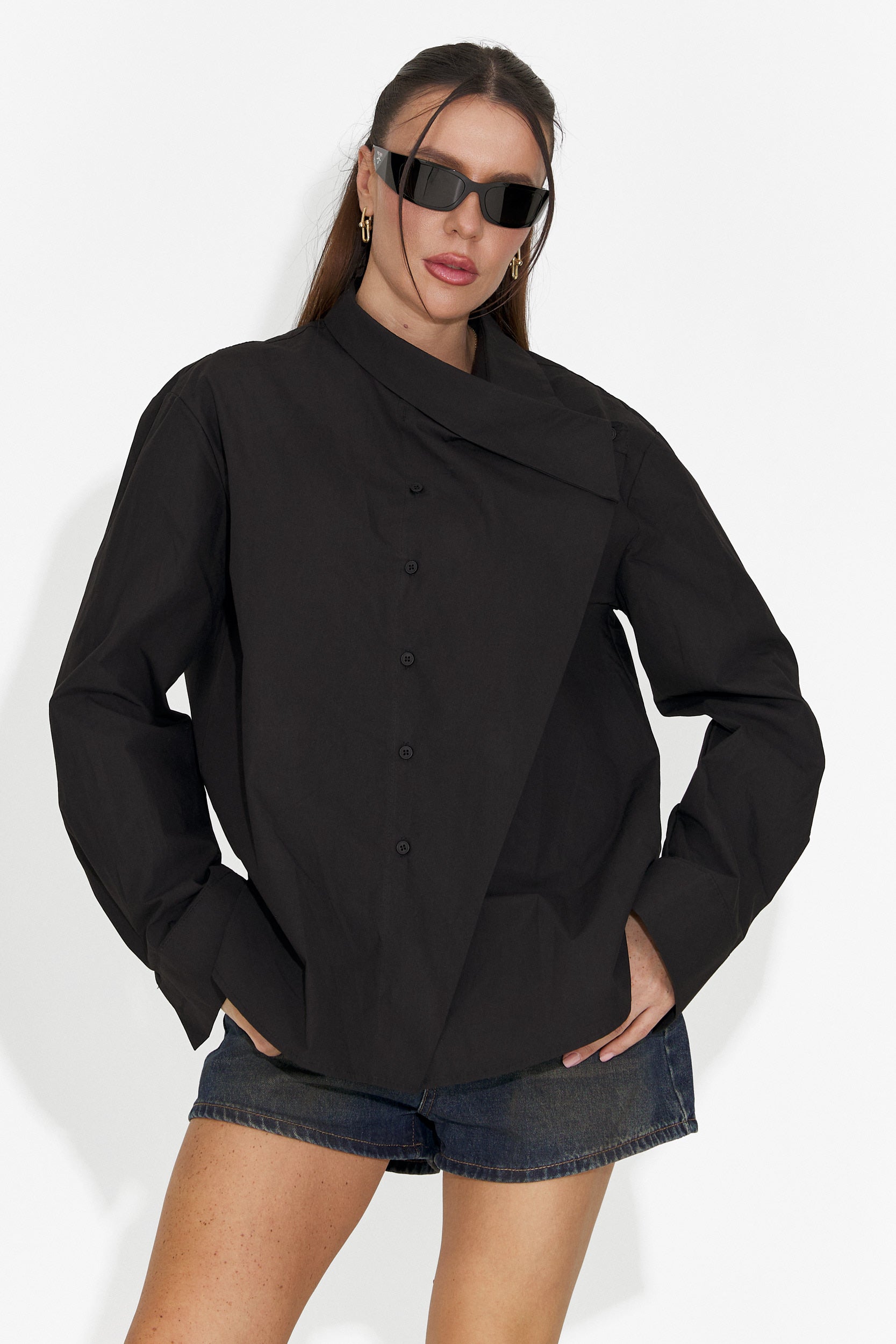 Edinea Bogas Crna Ležerna Ženska Košulja