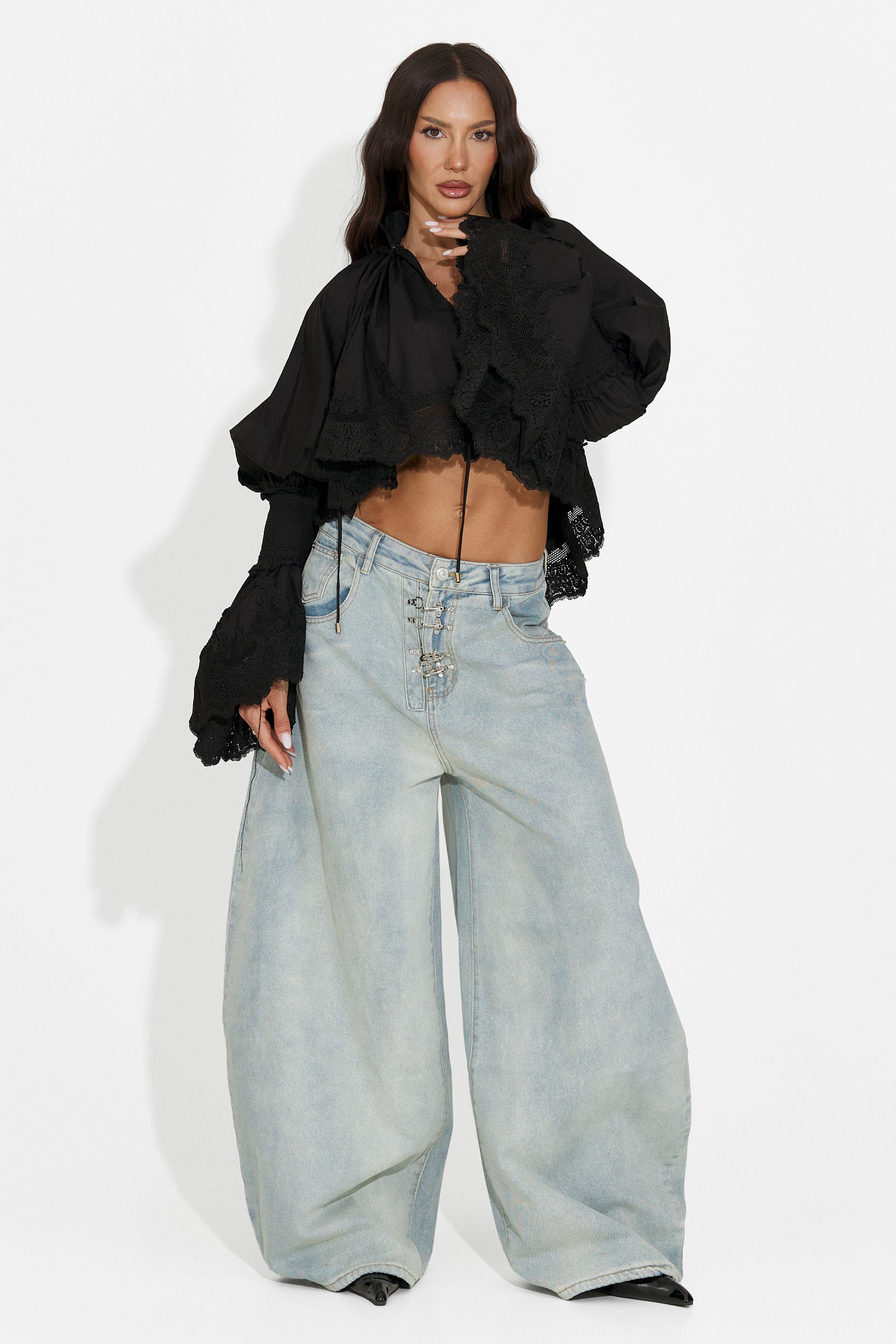 Women's casual black shirt Etihoma Bogas