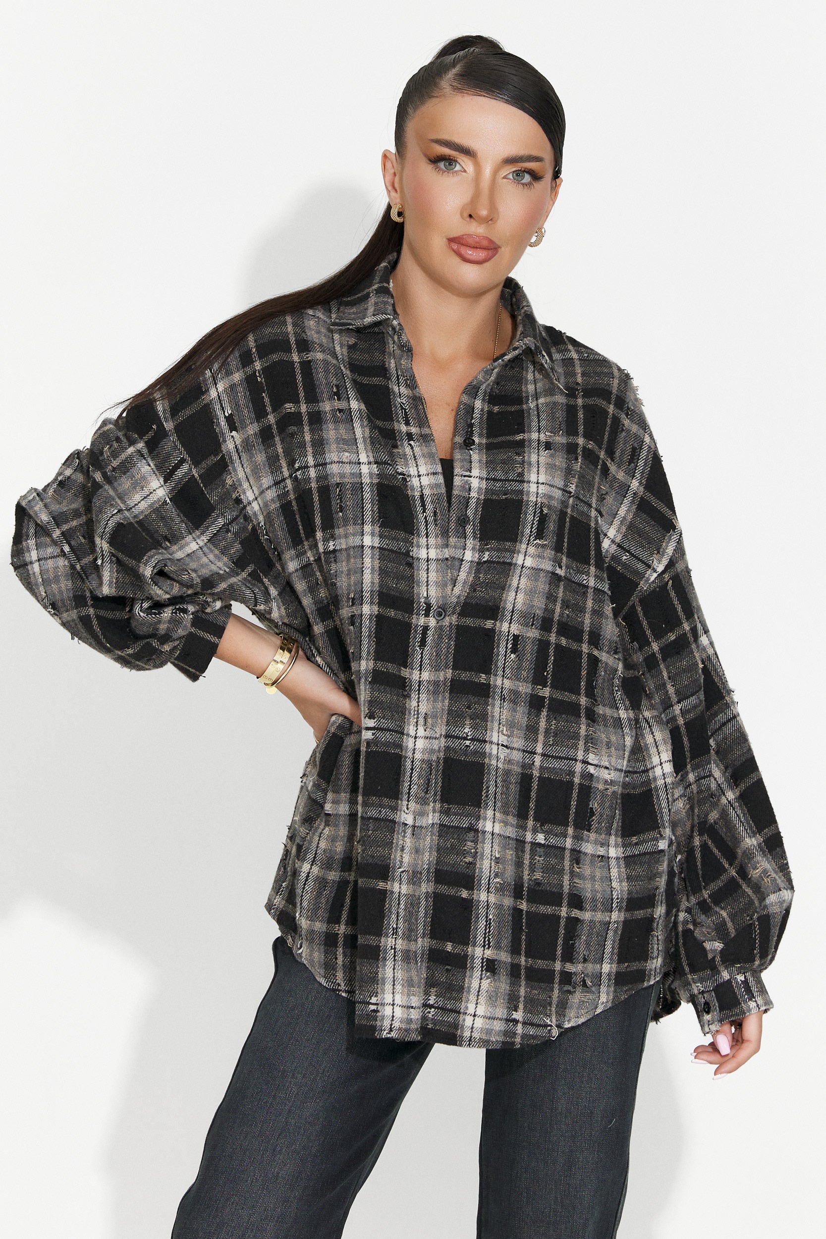 Damenhemd casual schwarz Jasara Bogas