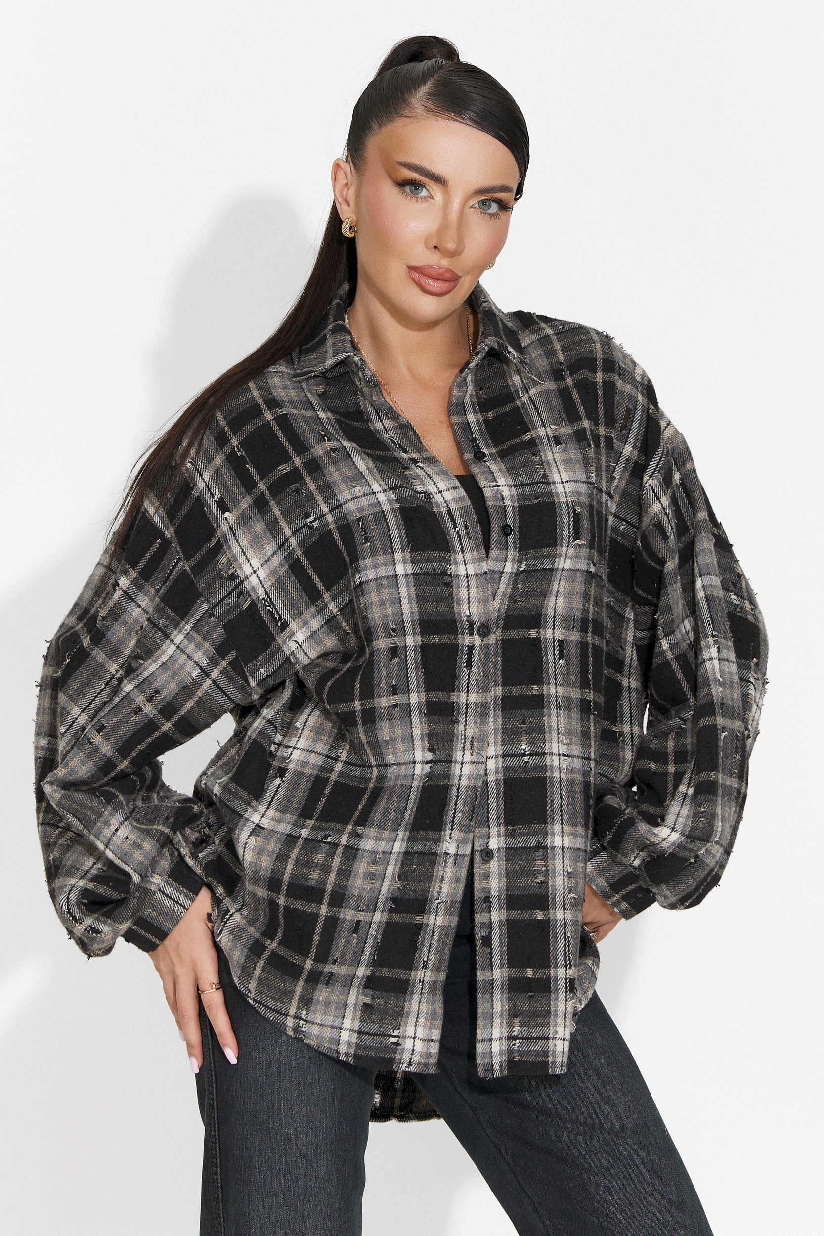 Damenhemd casual schwarz Jasara Bogas