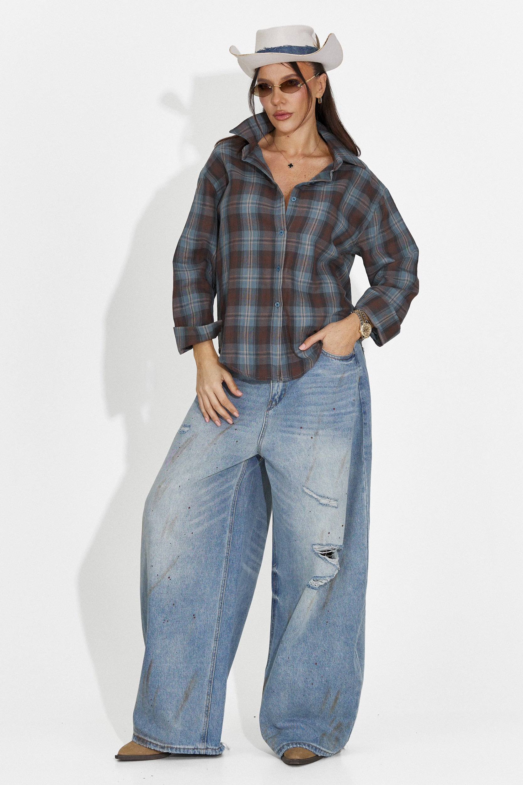 Türkis Lässiges Damenhemd Barcely Bogas