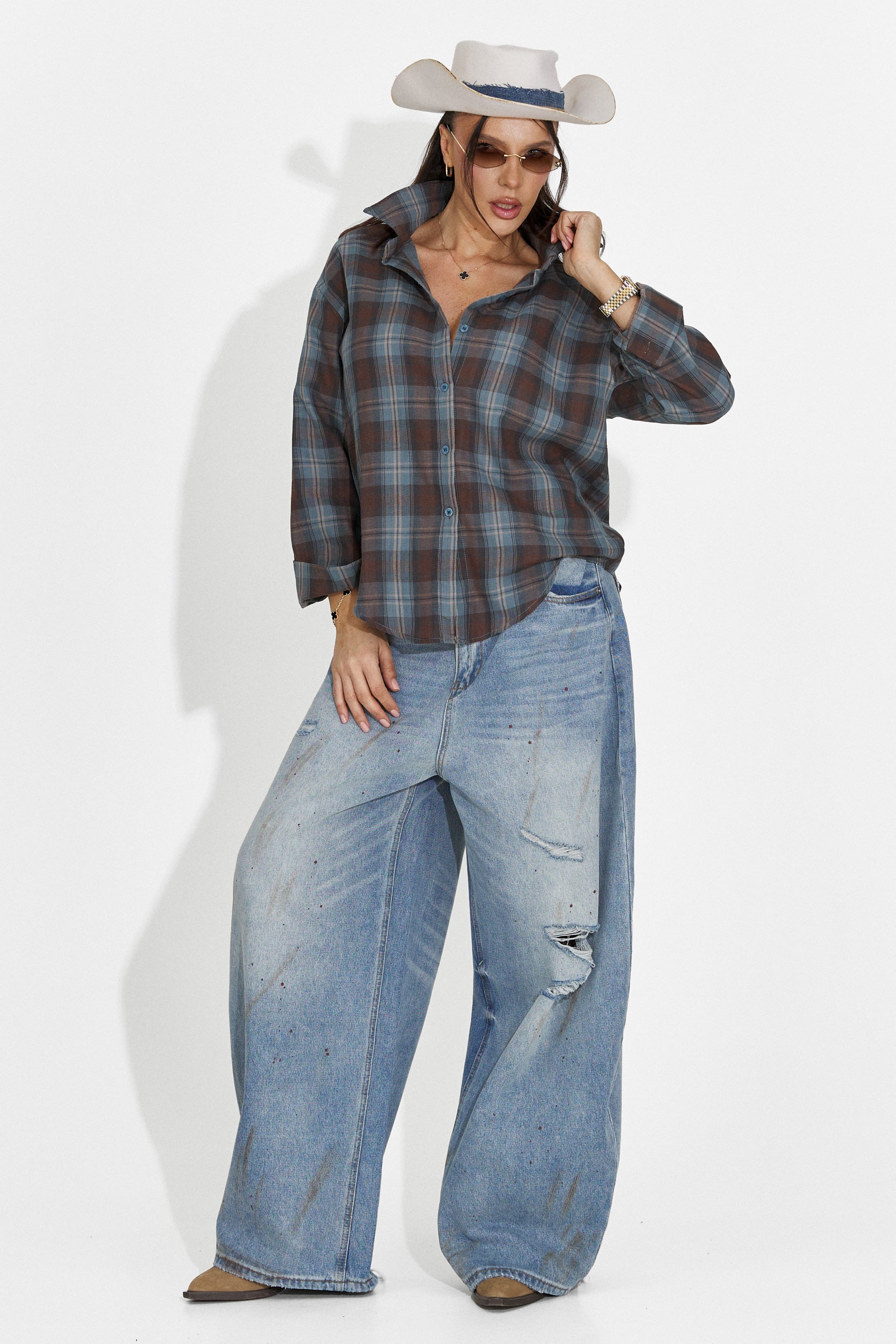 Türkis Lässiges Damenhemd Barcely Bogas