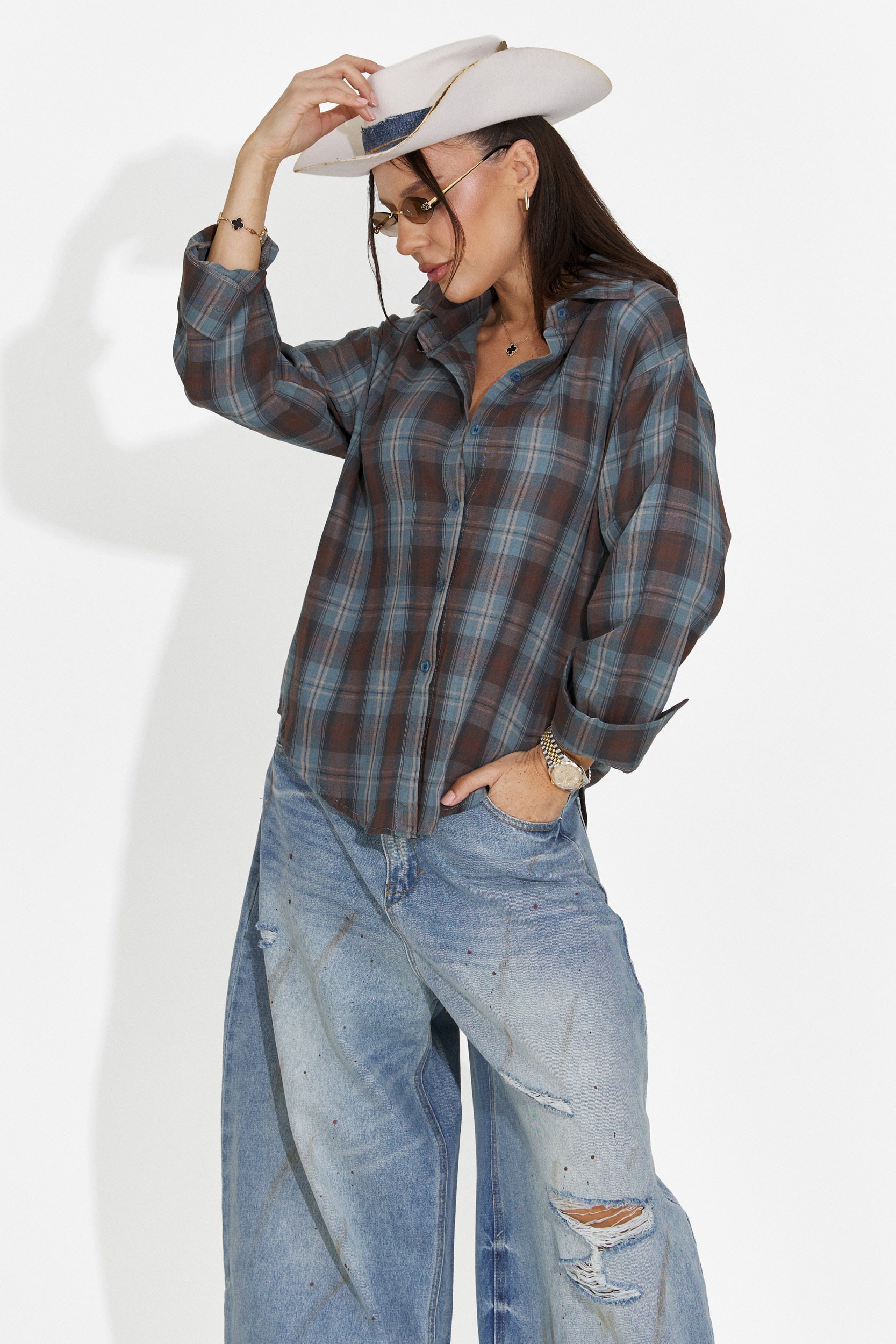 Türkis Lässiges Damenhemd Barcely Bogas