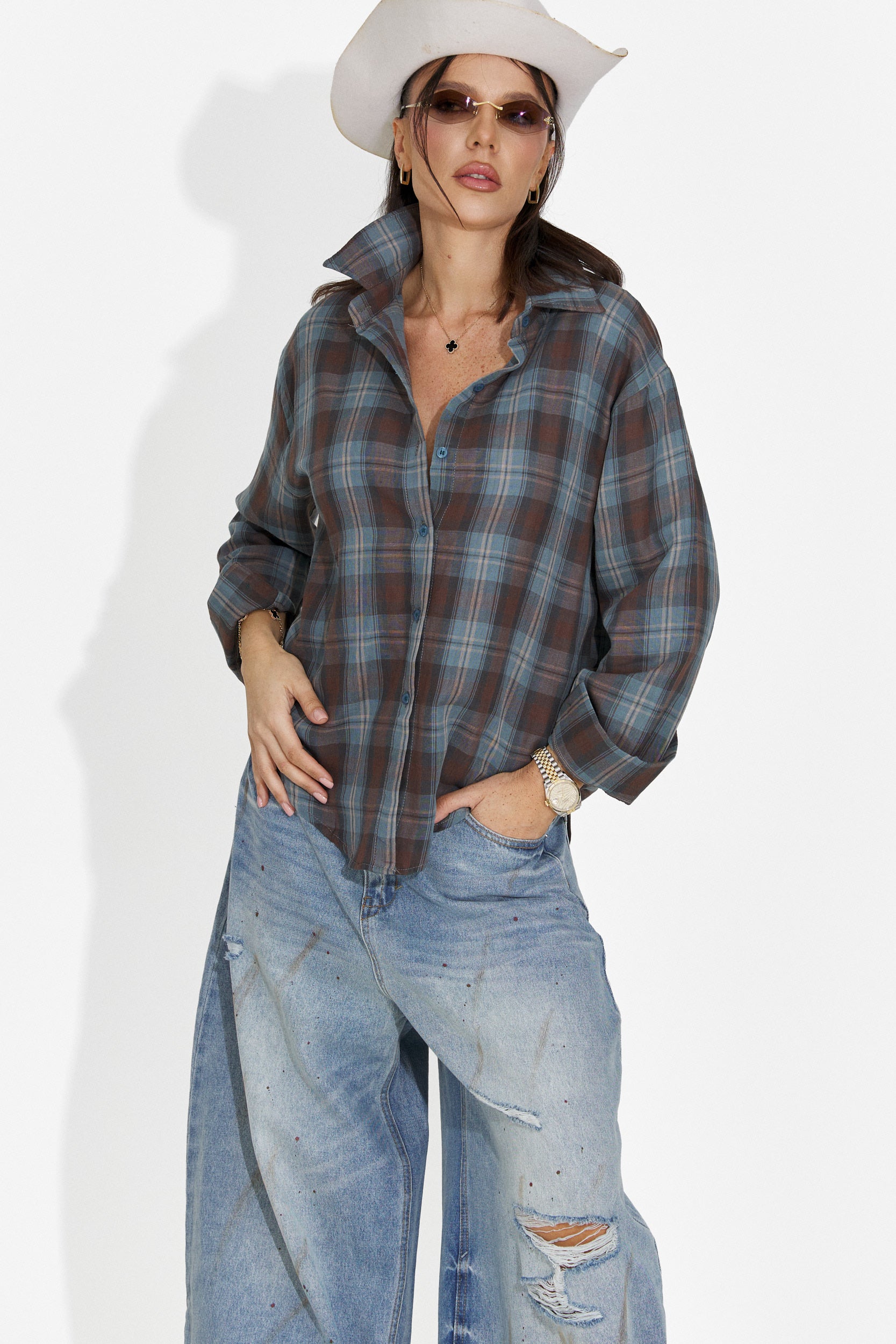 Türkis Lässiges Damenhemd Barcely Bogas