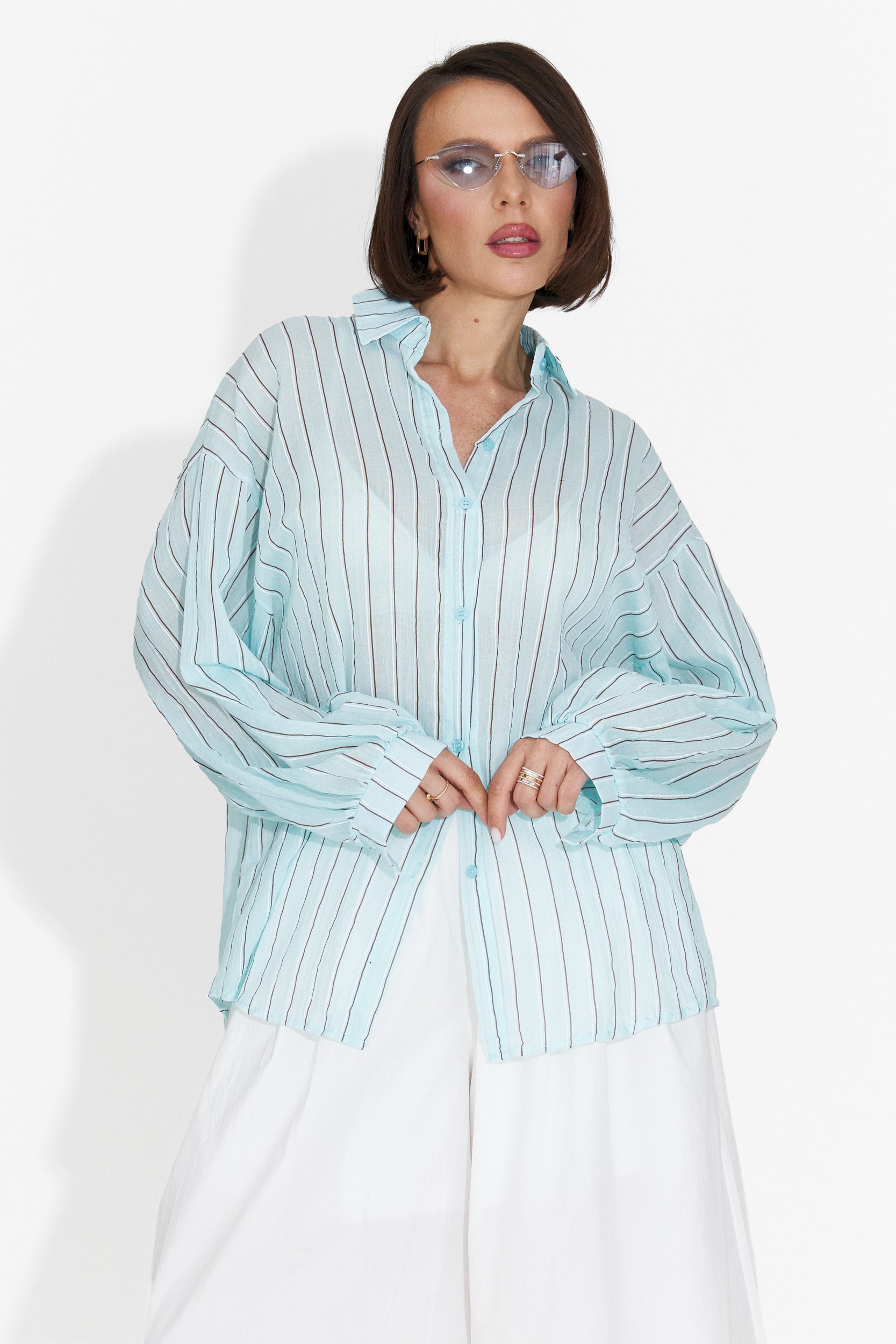 Fenday Bogas Turquoise Casual Women's Shirt