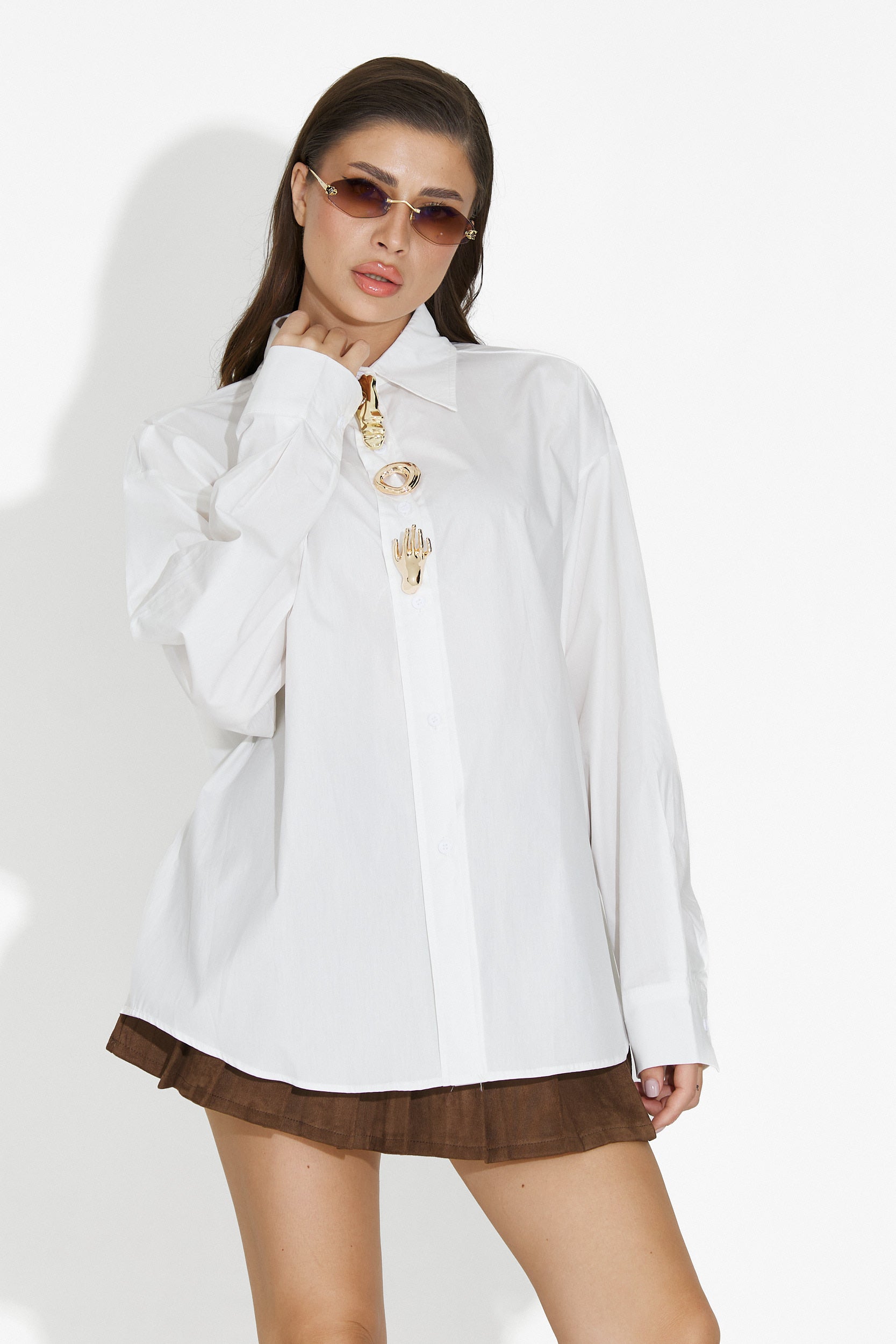 Elegancka biała koszula damska Feyora Bogas