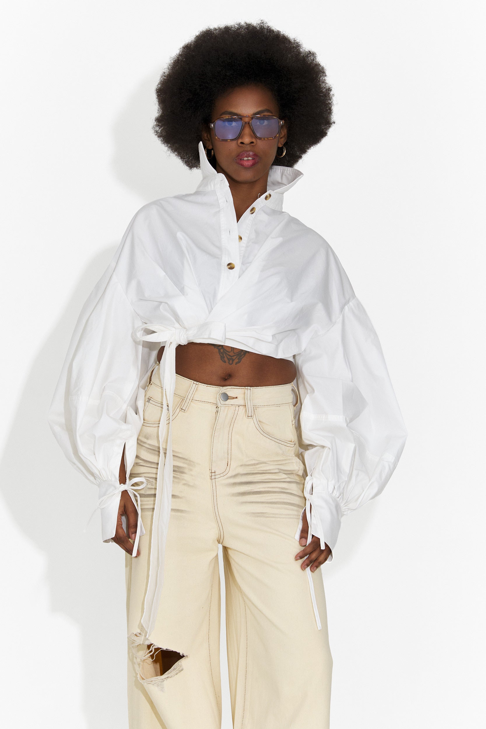 Λευκό κομψό γυναικείο πουκάμισο Janelia Bogas