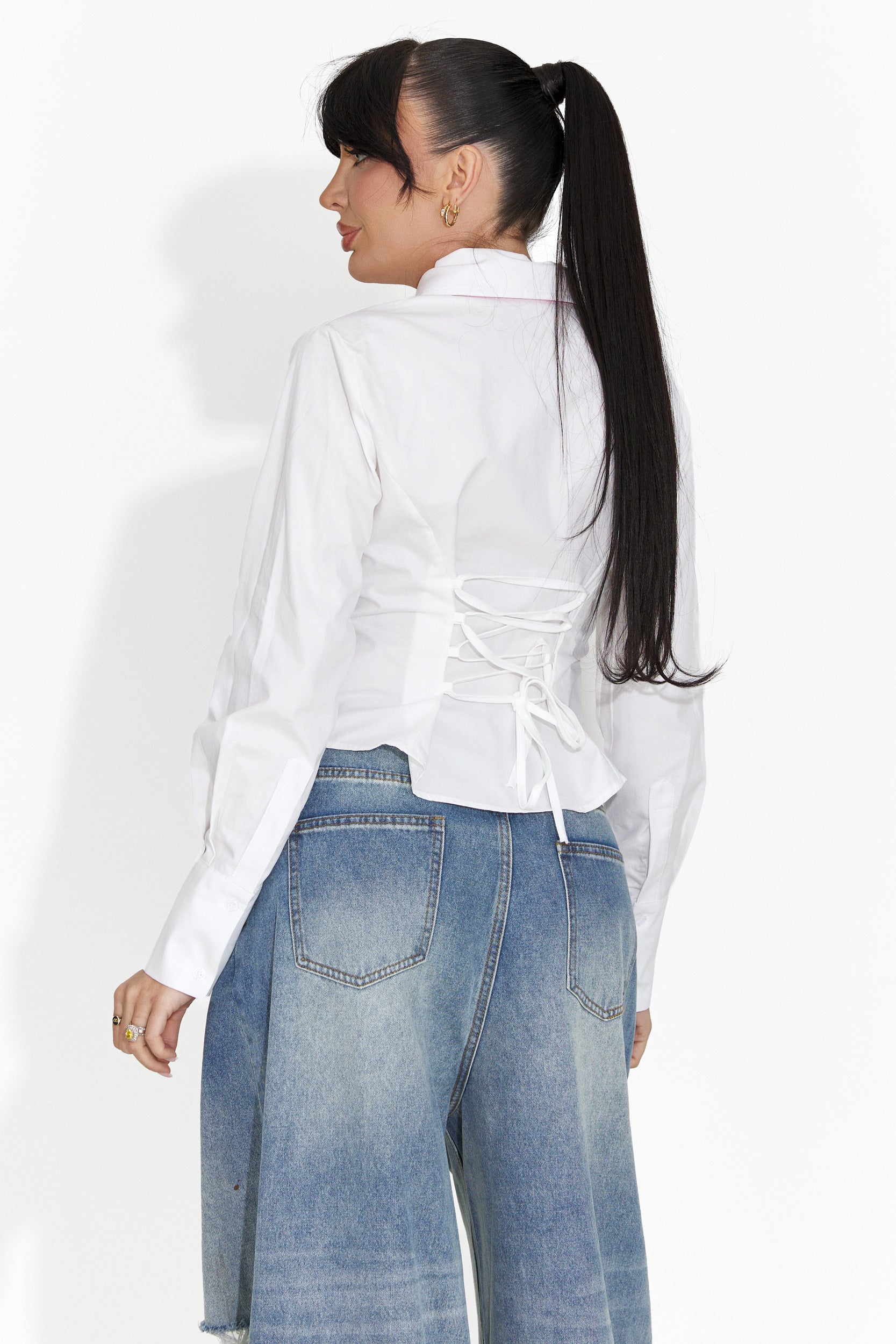 Elegant white women's shirt Lorina Bogas