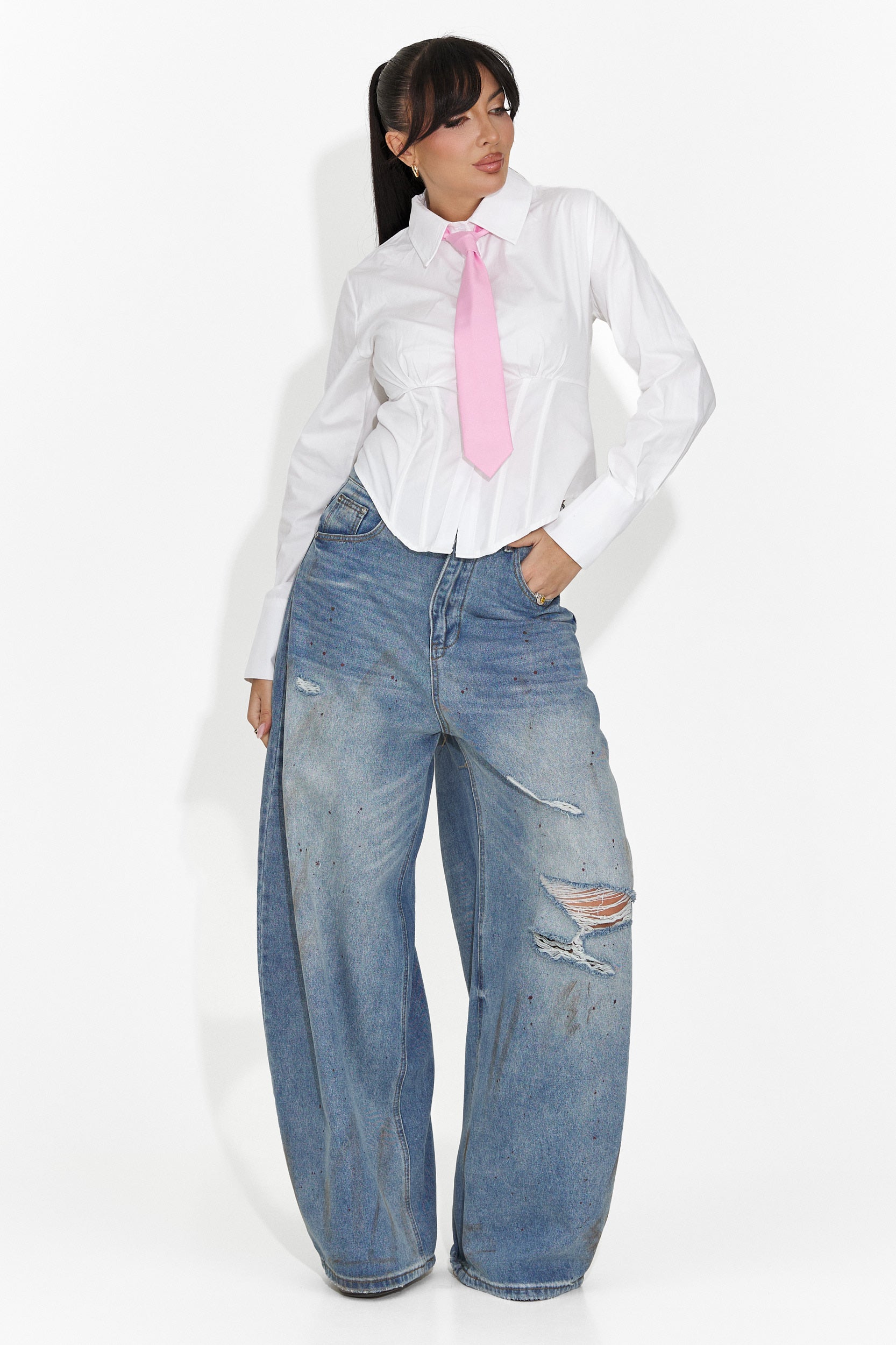 Elegant white women's shirt Lorina Bogas