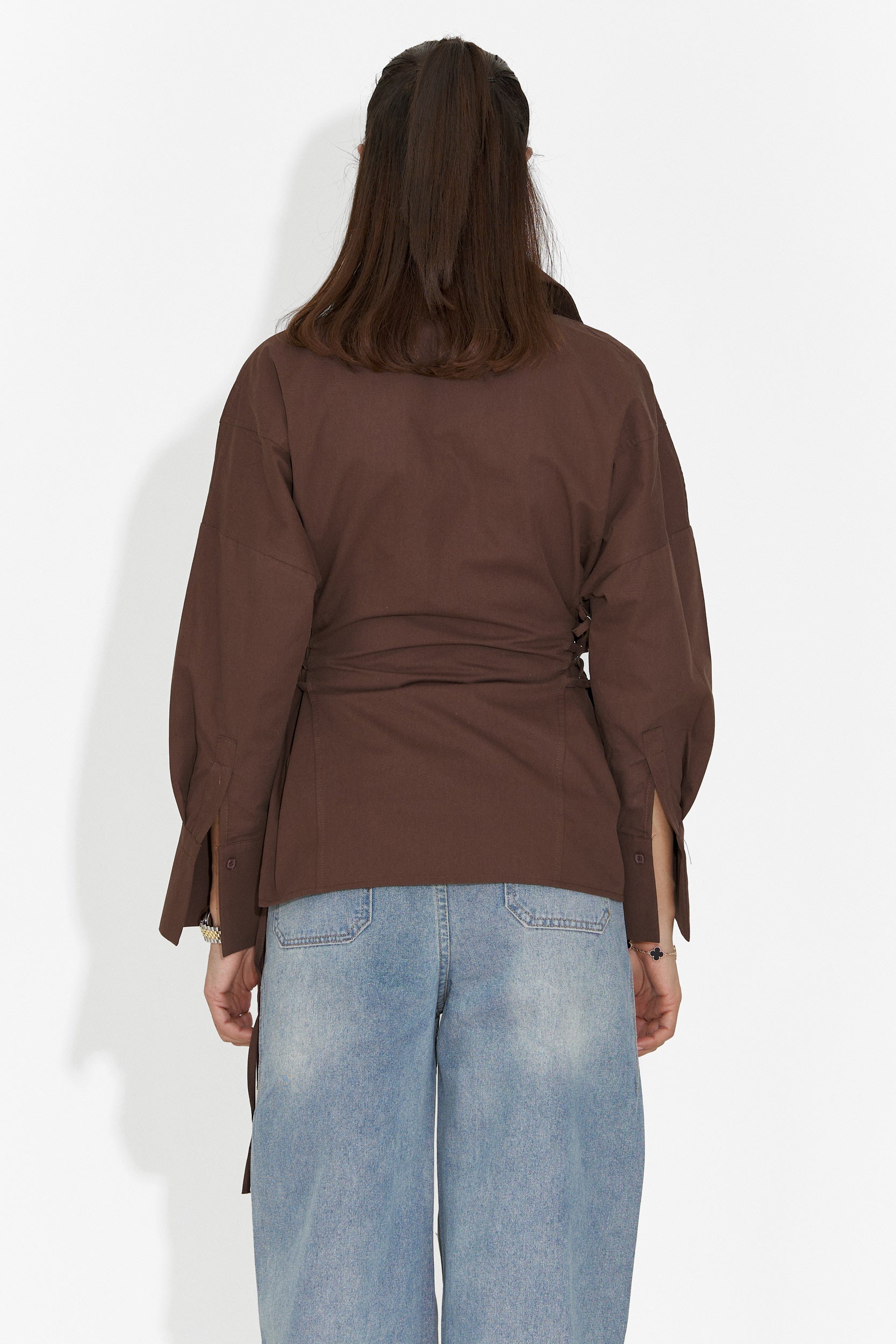 Elegantní hnědá dámská košile Sivelia Bogas