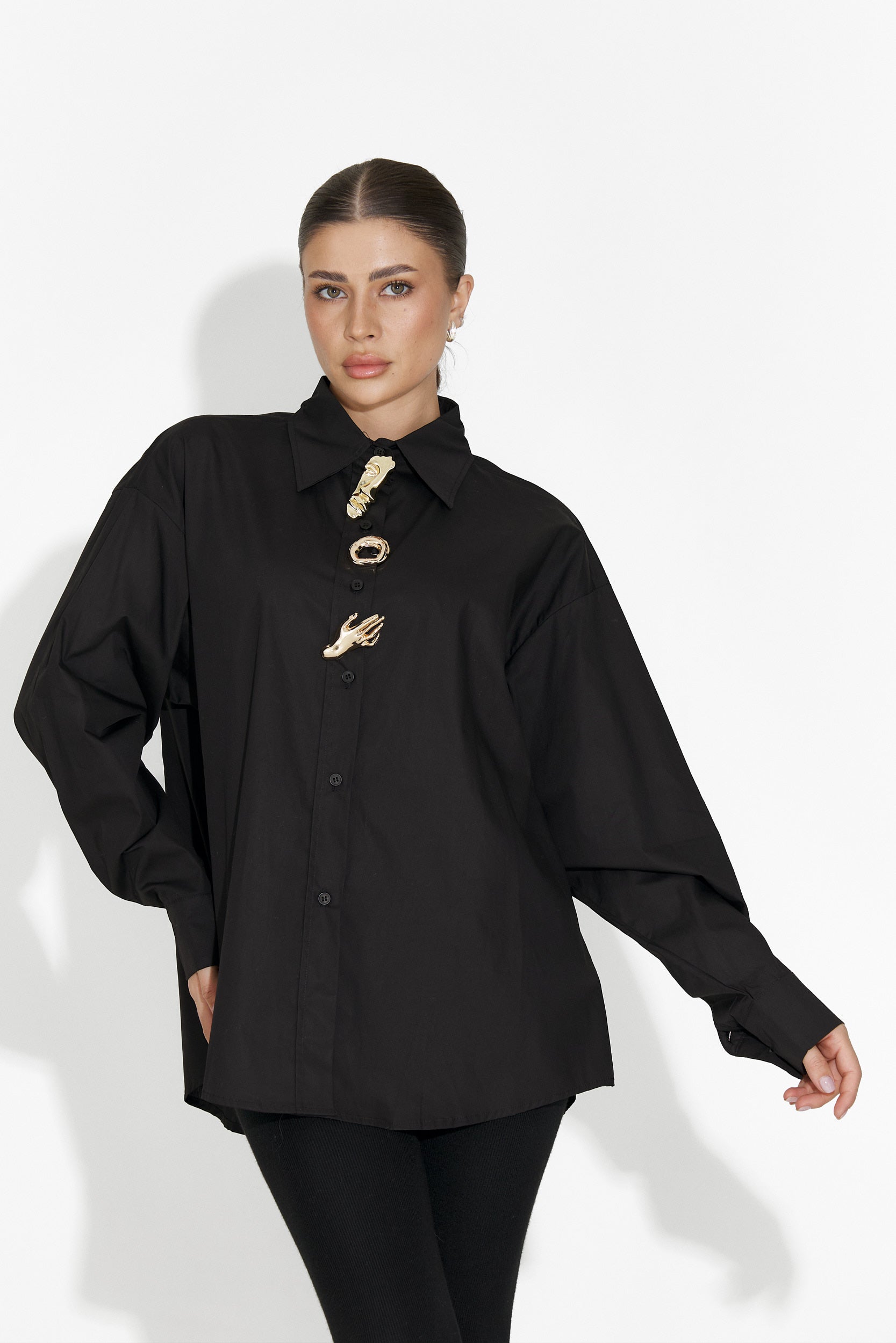 Feyora Bogas Elegant Black Women's Shirt