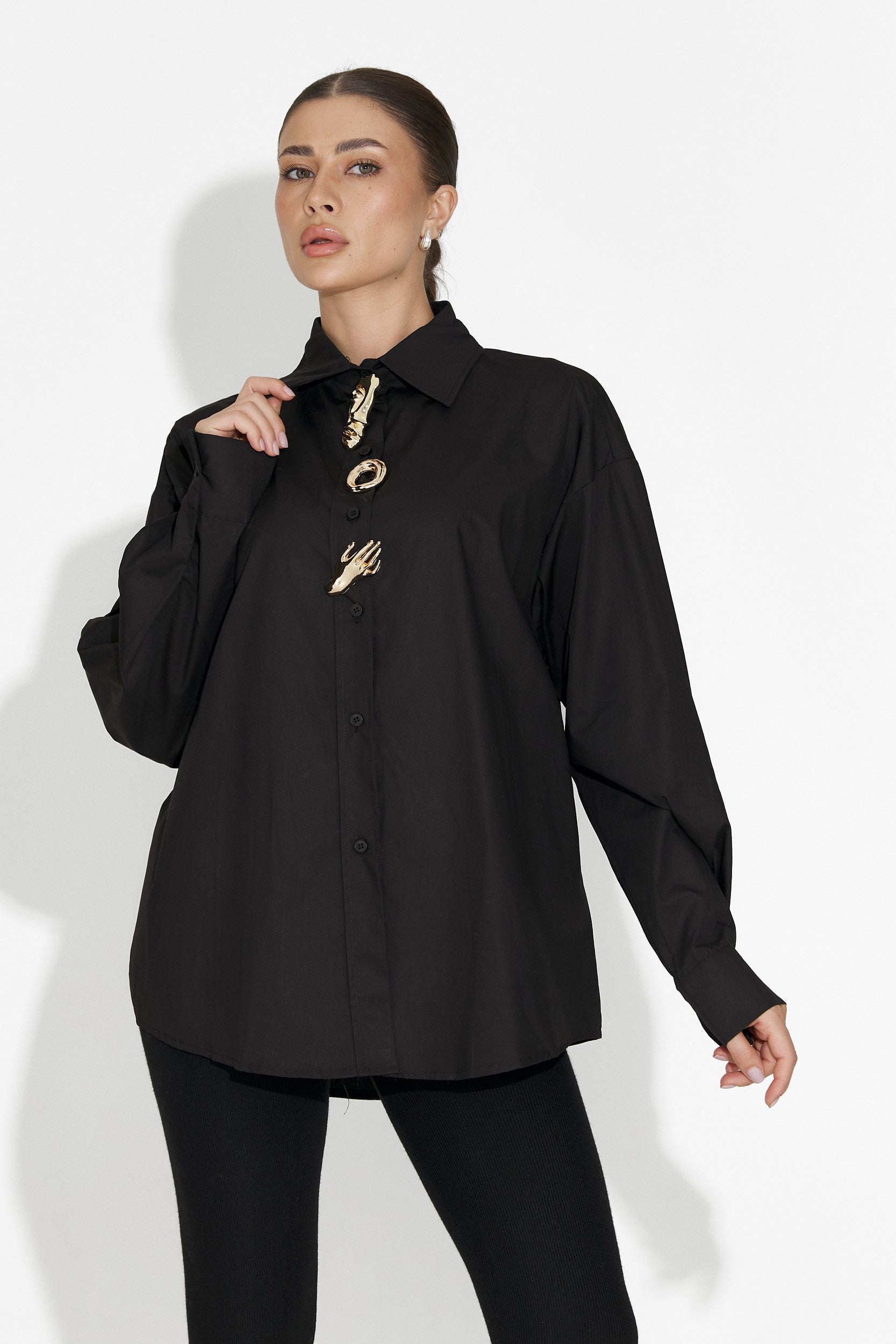 Elegancka czarna damska koszula Feyora Bogas