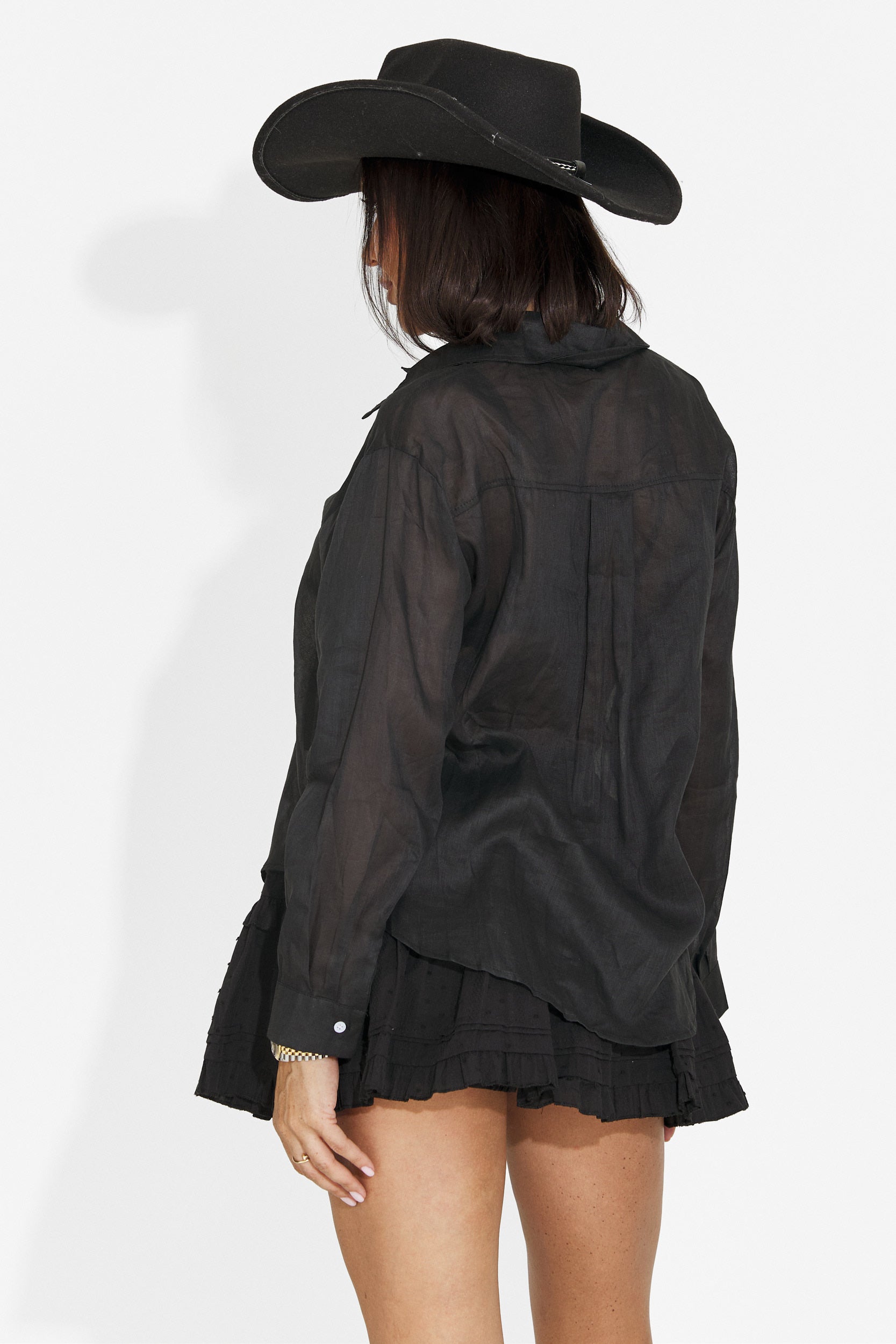 Camasa dama eleganta neagra Horinesa Bogas
