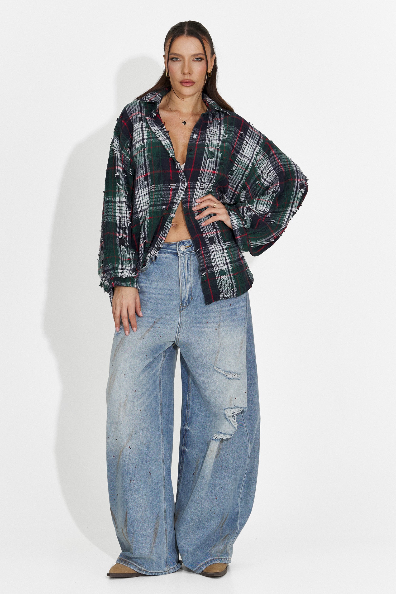 Elegant Green Women's Shirt Purely Bogas