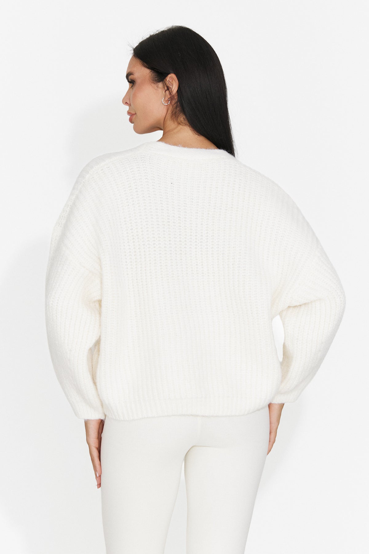 Cardigan casual crem Dyroliara Bogas