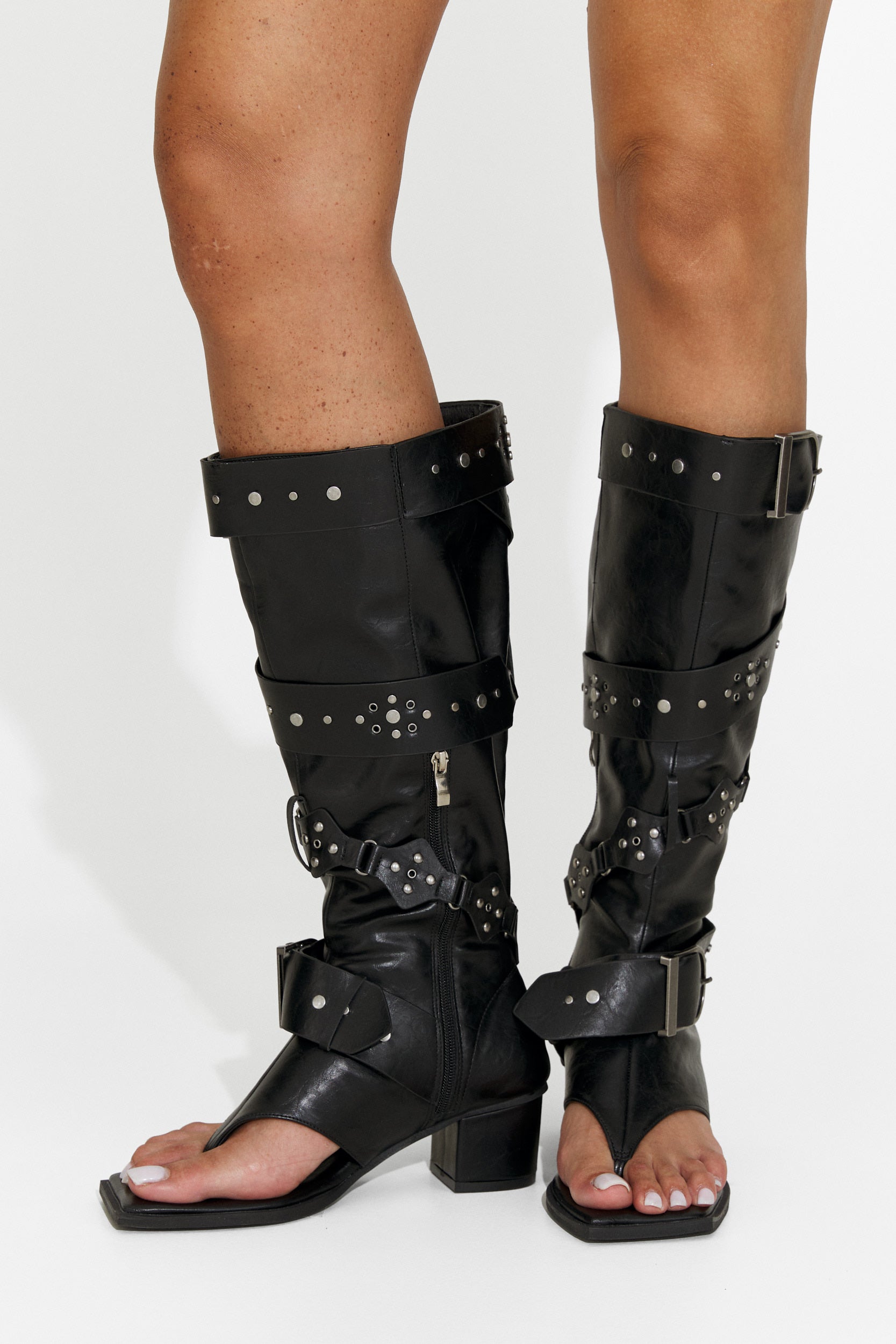 Black open-toe boots Conard Bogas