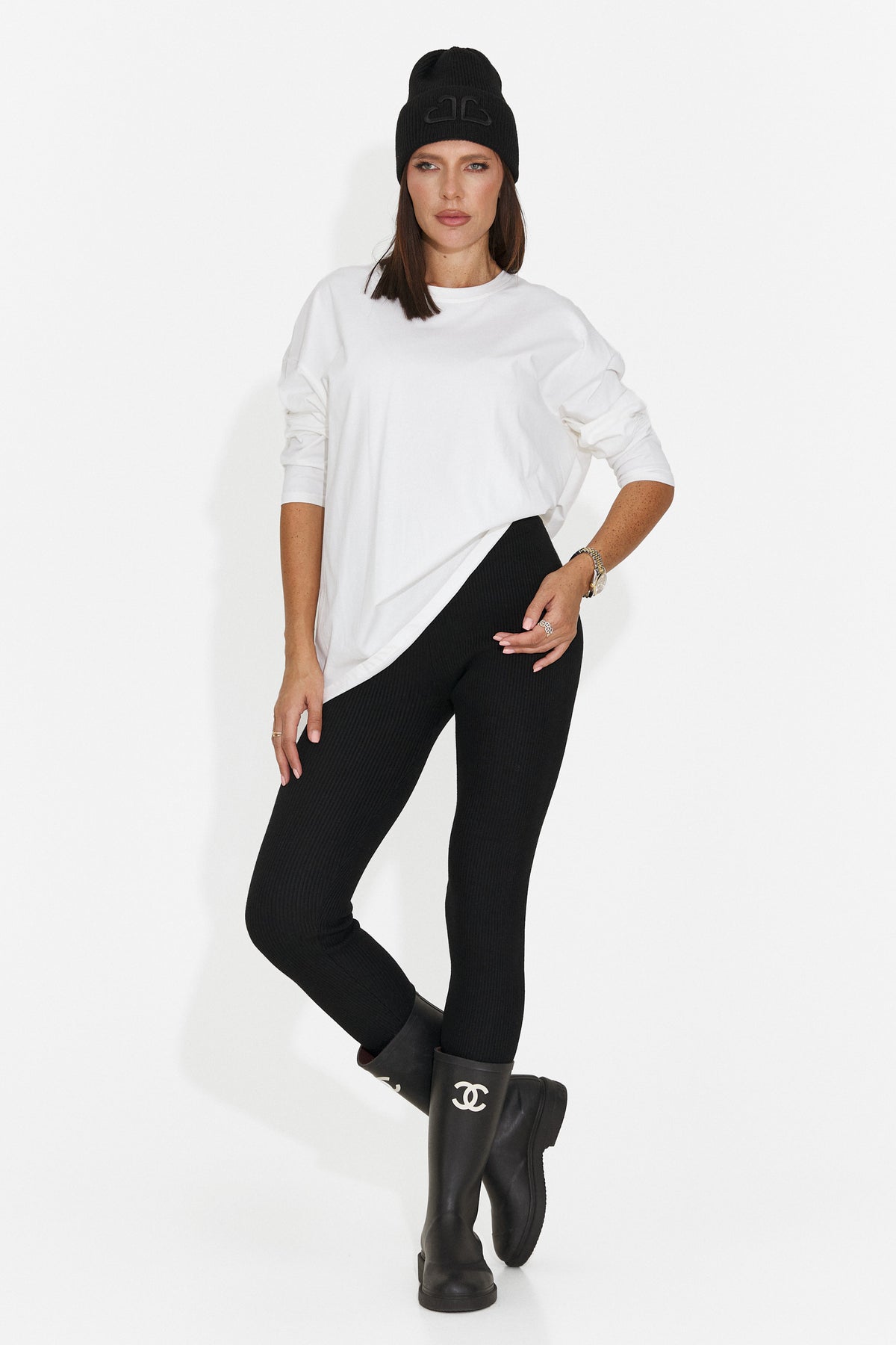 Colanti casual negri Cranora Bogas