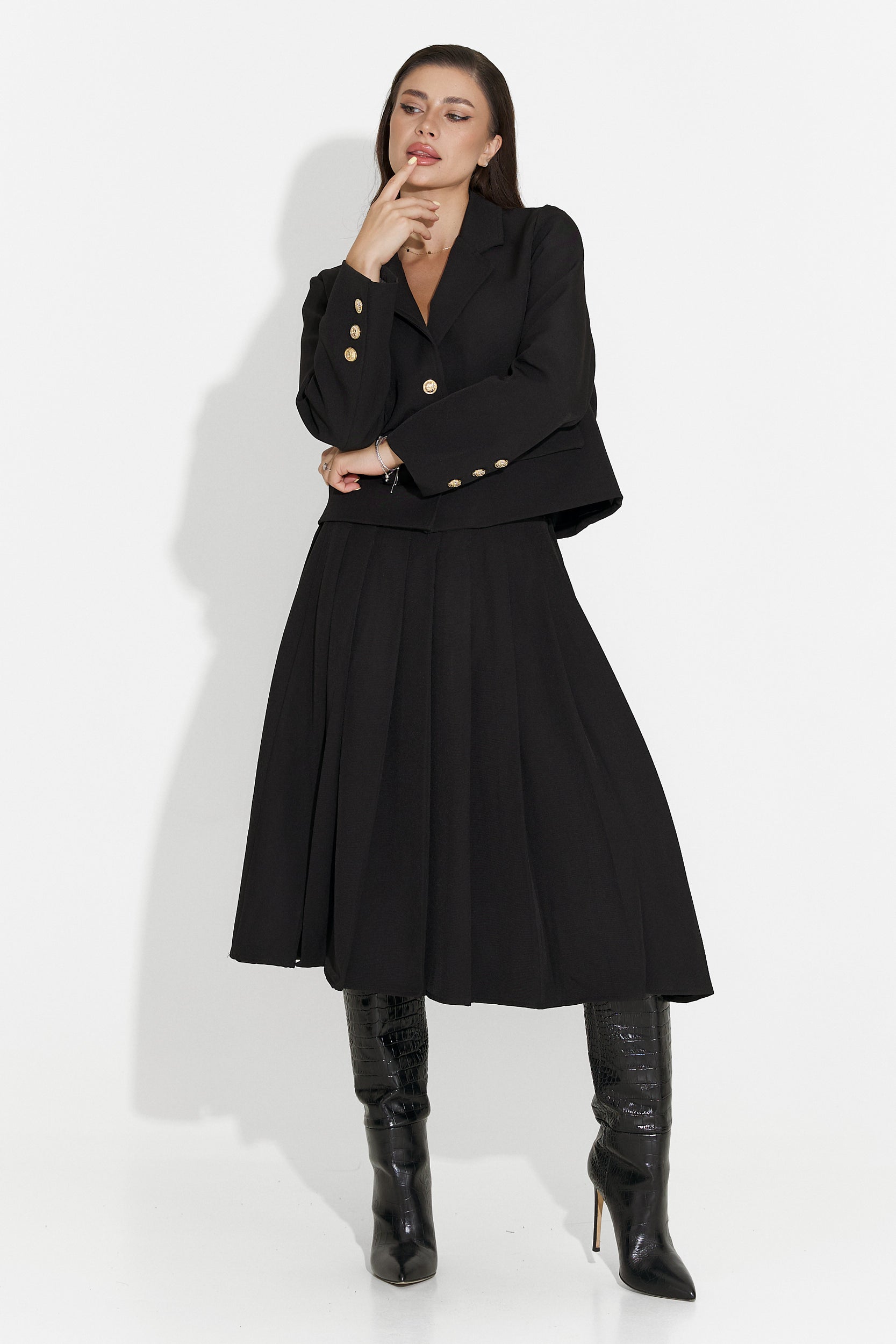 Conjunto de Falda Midi Negra Aurina Bogas