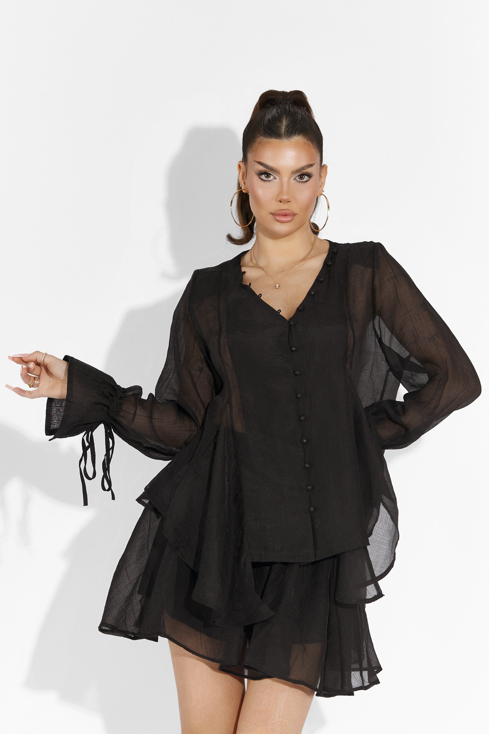 Conjunto con falda pantalón negro Sabryna Bogas