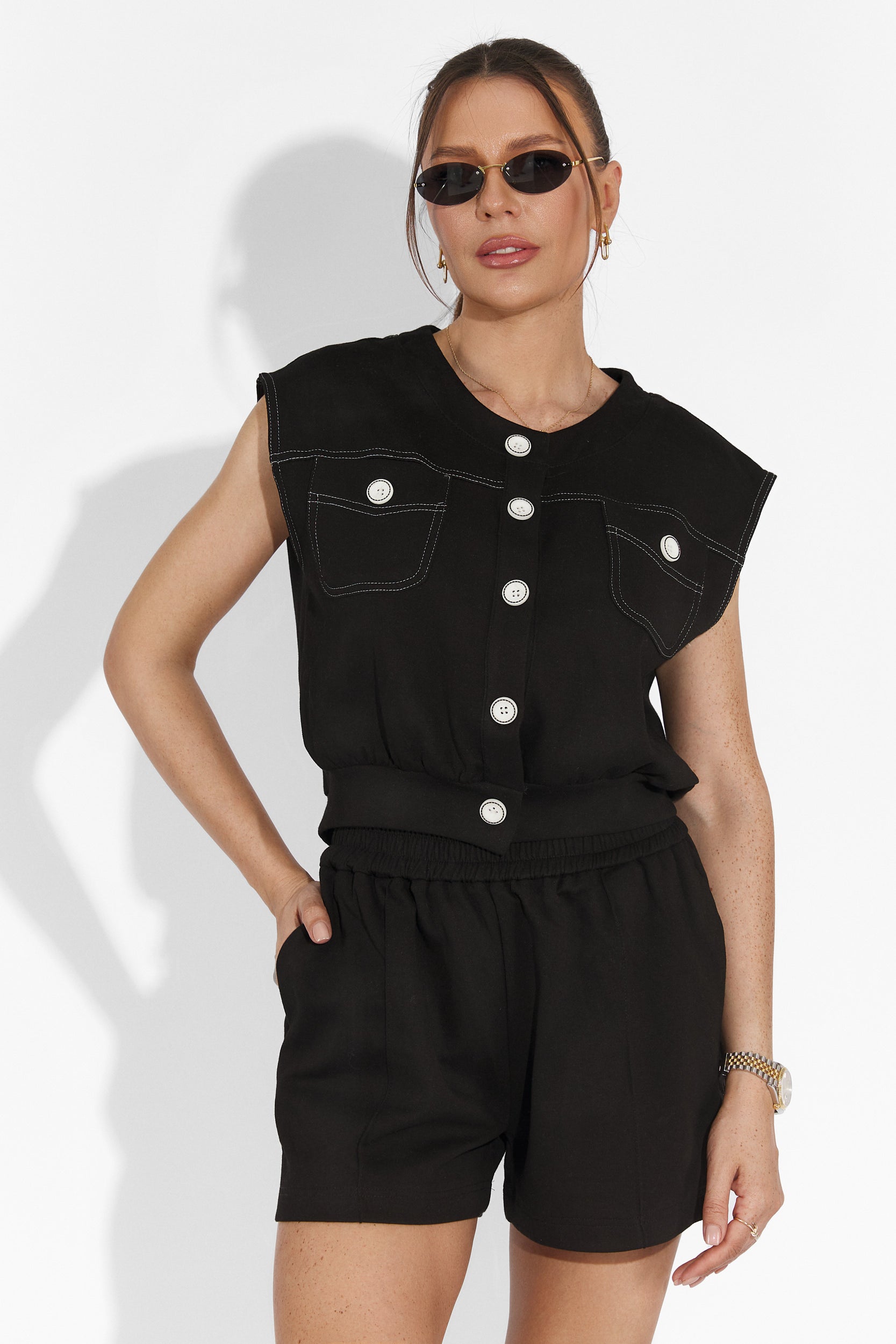 Zipo Bogas Black Shorts Set