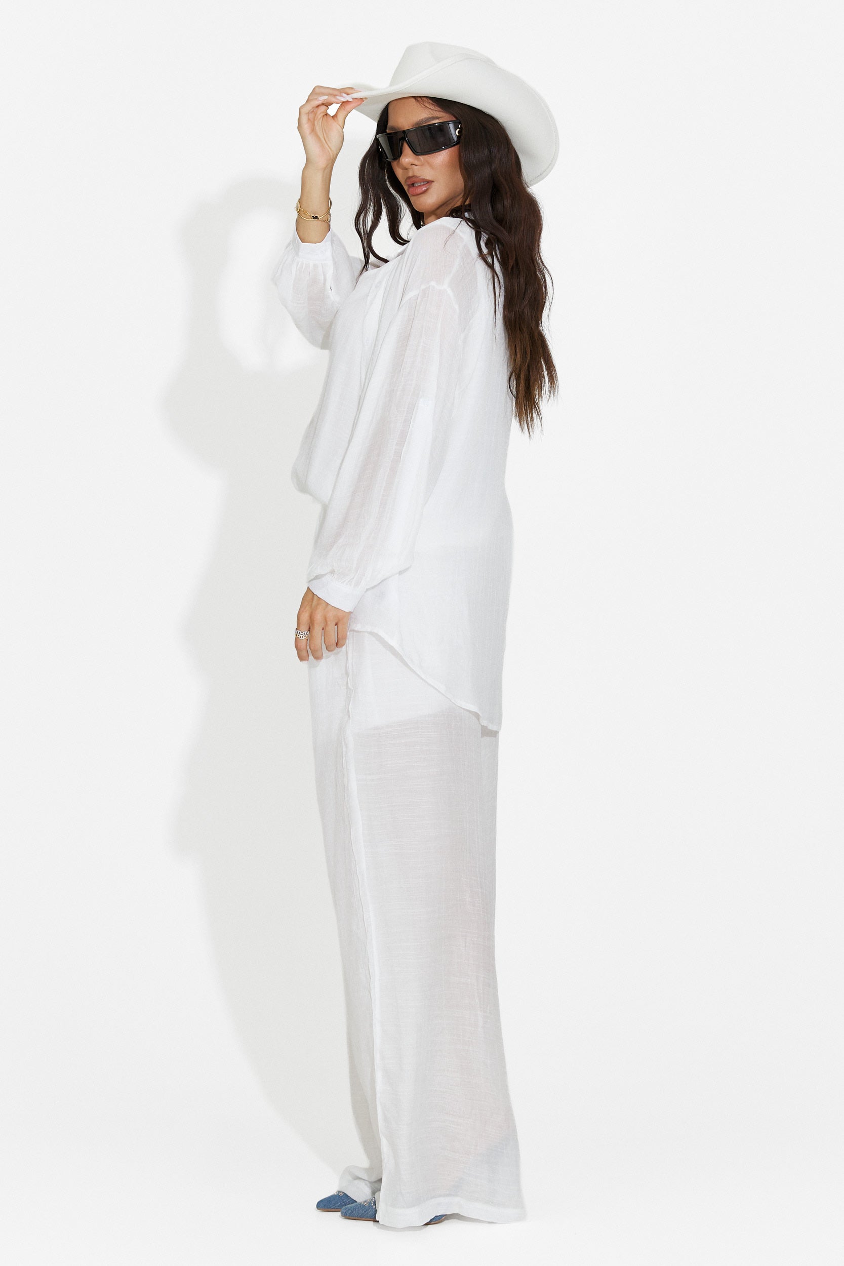 White women's set shirt + pants + tank top Mivya Bogas